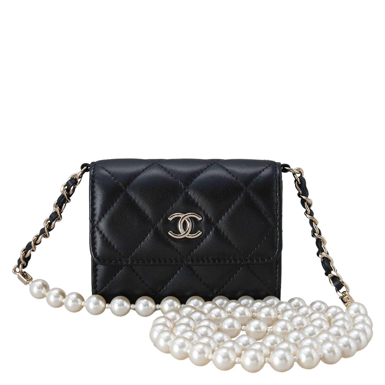 CHANEL(USED)샤넬 AP2583 진주 스트랩 월릿백
