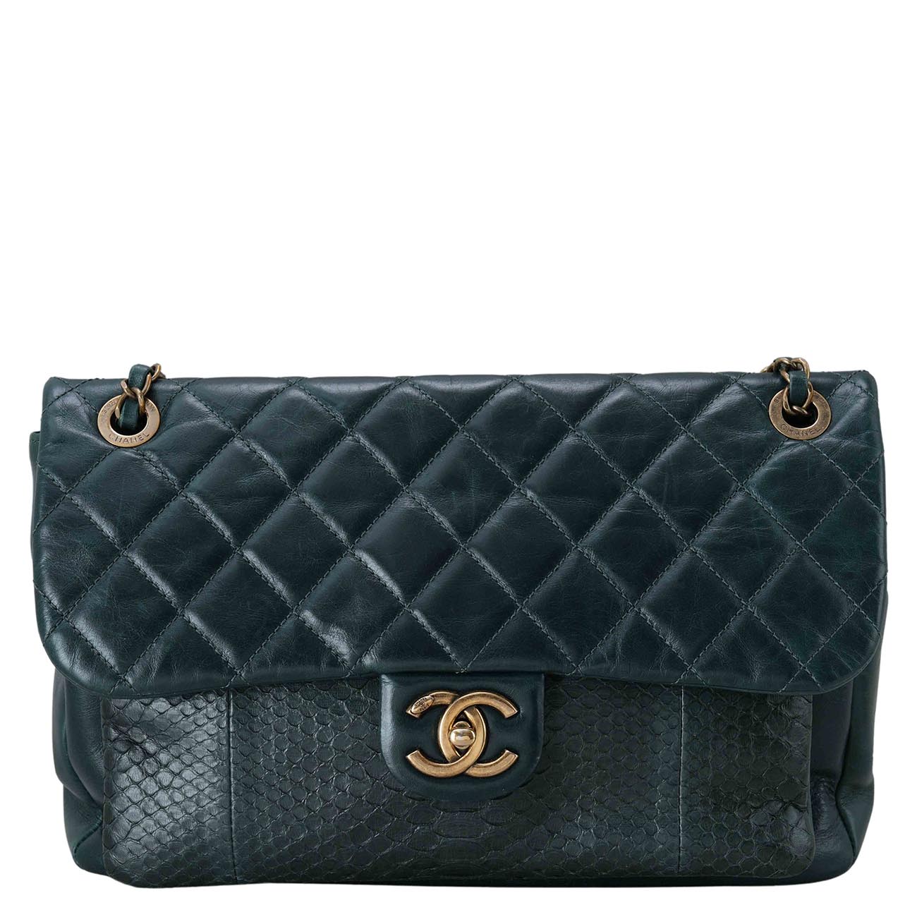 CHANEL(USED)샤넬 시즌 클래식 파이톤 라지 플랩백