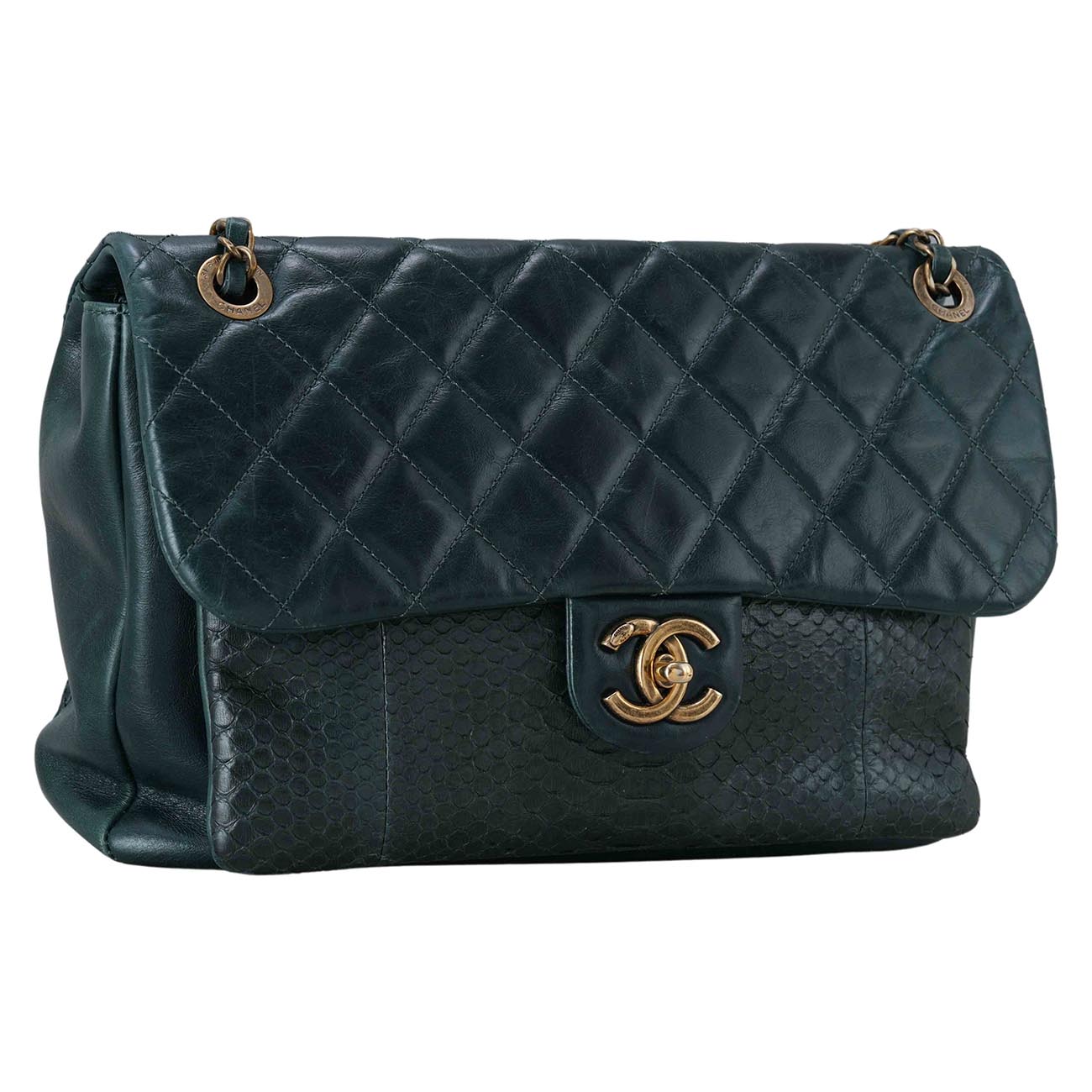 CHANEL(USED)샤넬 시즌 클래식 파이톤 라지 플랩백