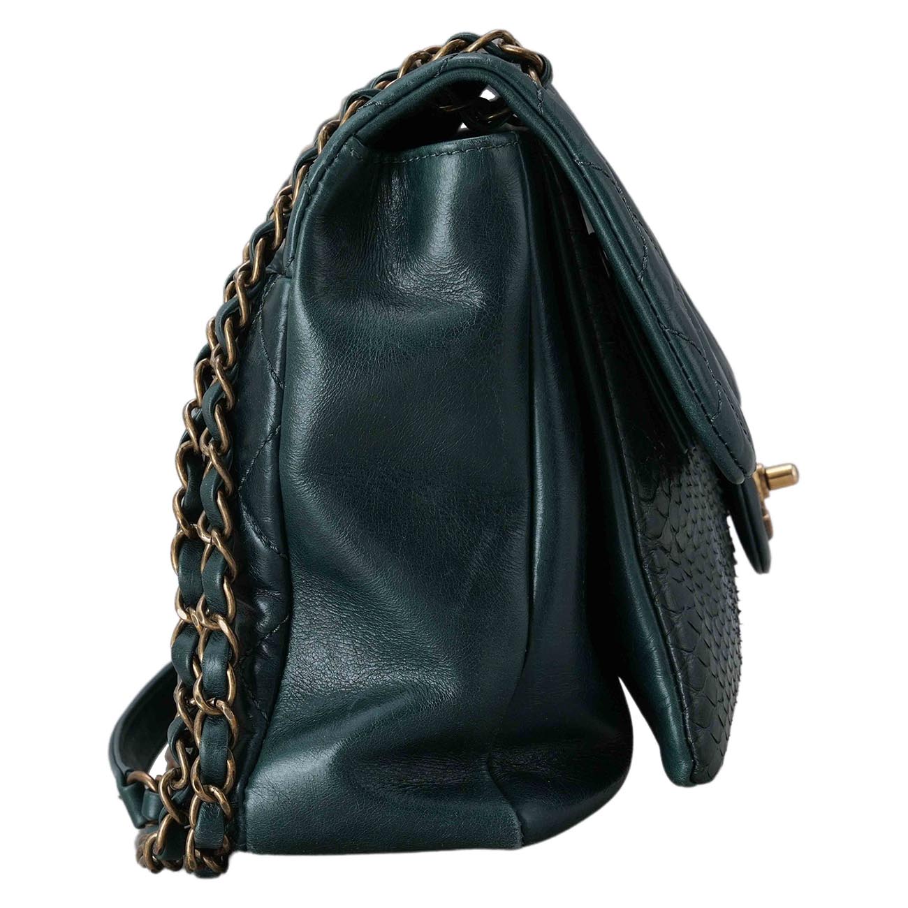 CHANEL(USED)샤넬 시즌 클래식 파이톤 라지 플랩백