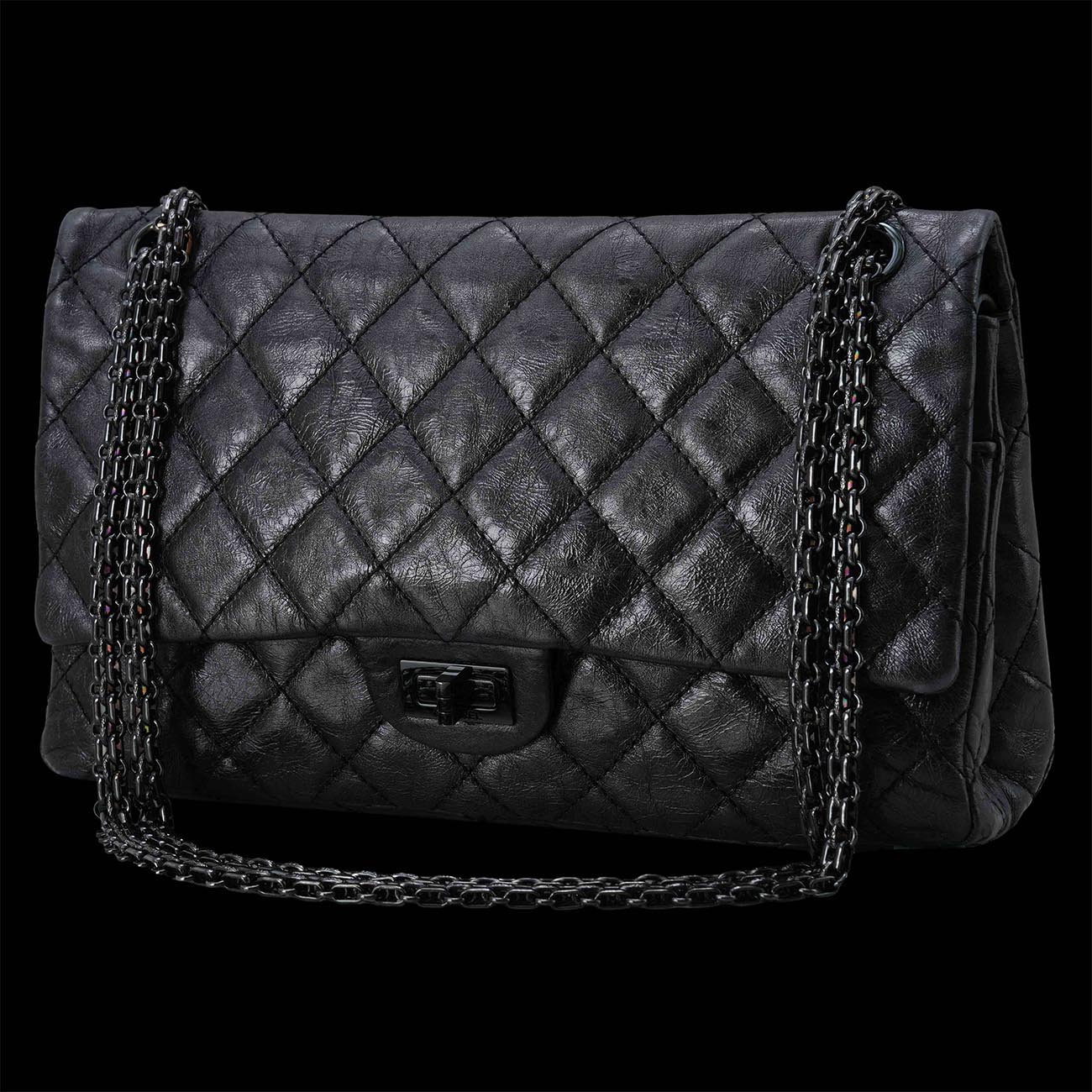 CHANEL(USED)샤넬 메탈릭 빈티지 2.55 구미듐 플랩백