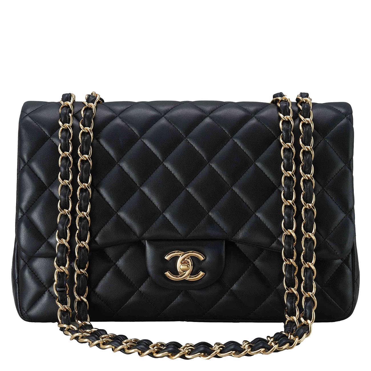 CHANEL(USED)샤넬 클래식 램스킨 라지 클러치 원플랩