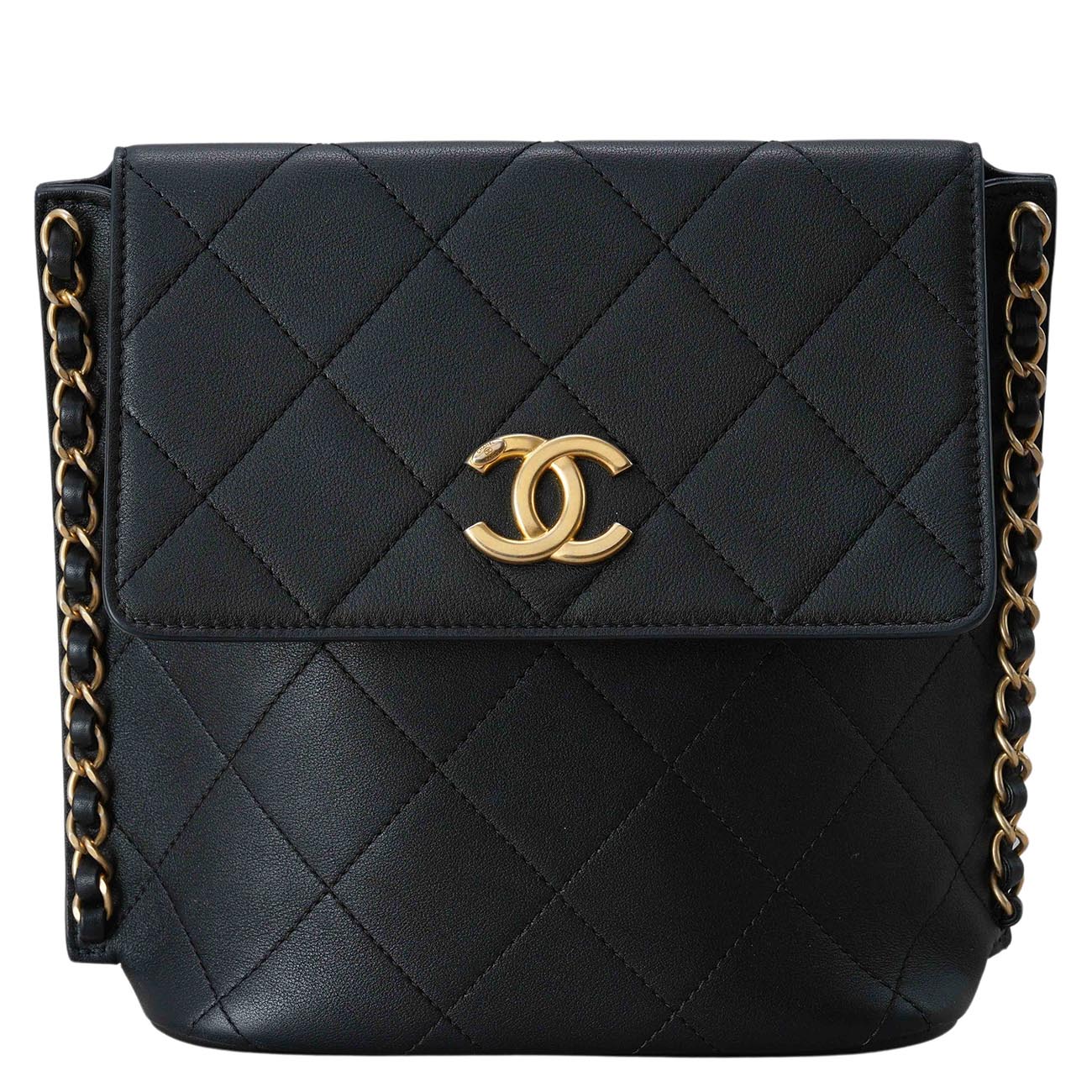 CHANEL(USED)샤넬 AS2542 카프스킨 스몰 호보 블랙