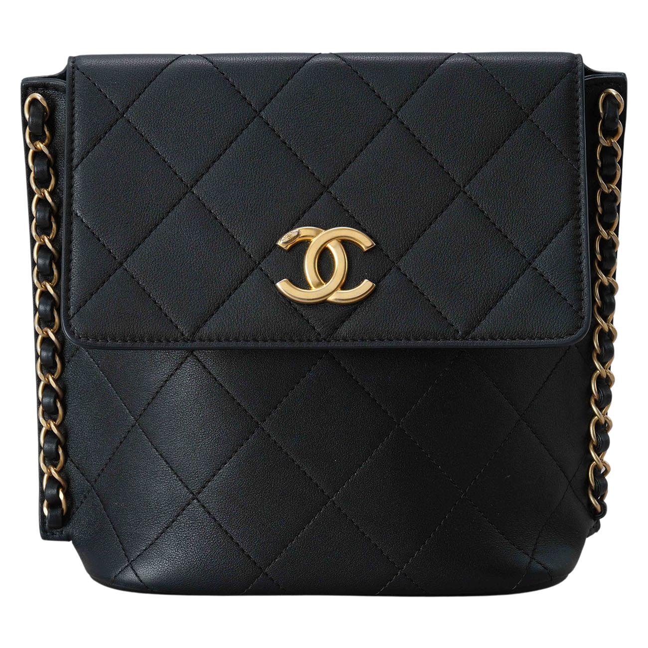 CHANEL(USED)샤넬 AS2542 카프스킨 스몰 호보 블랙