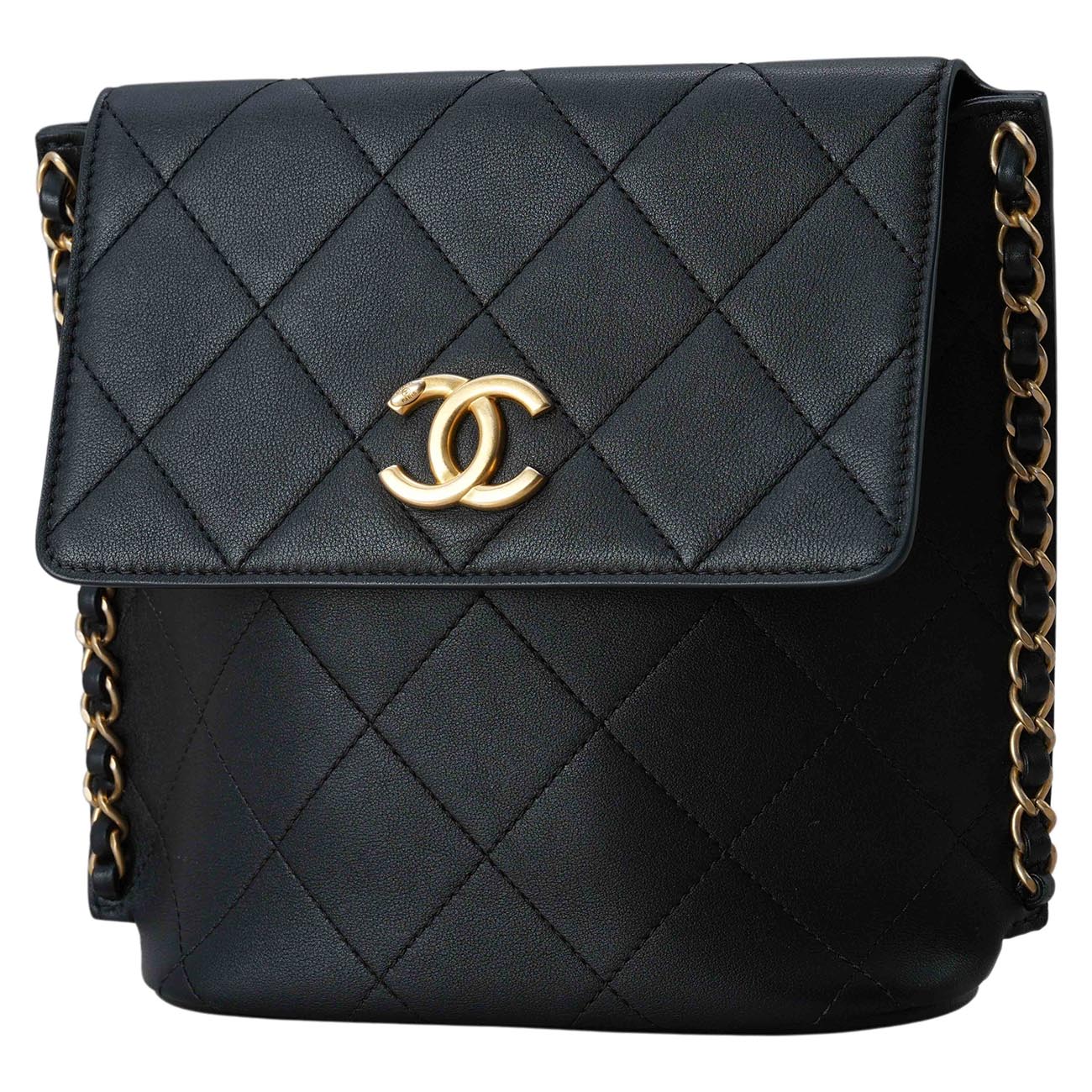 CHANEL(USED)샤넬 AS2542 카프스킨 스몰 호보 블랙