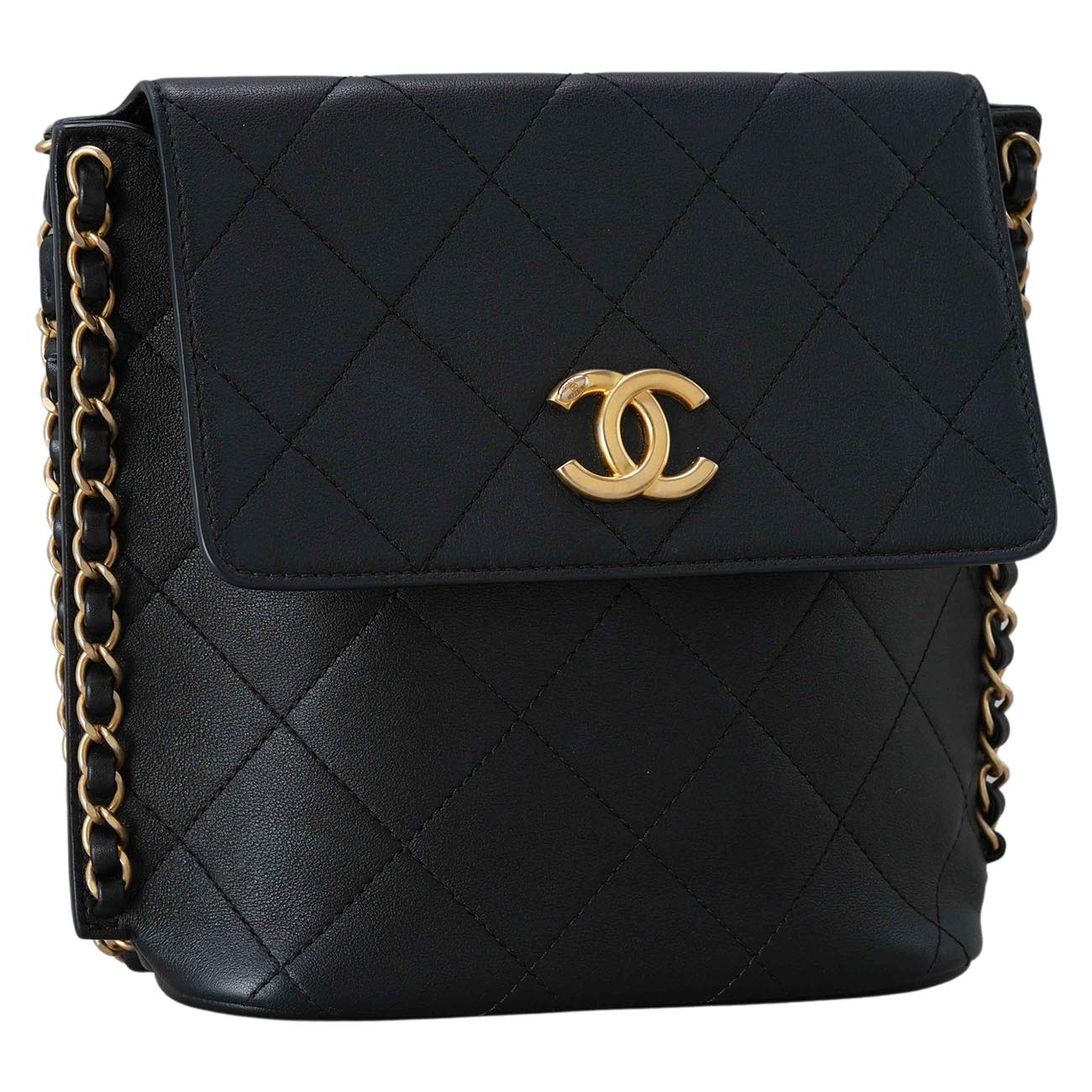 CHANEL(USED)샤넬 AS2542 카프스킨 스몰 호보 블랙