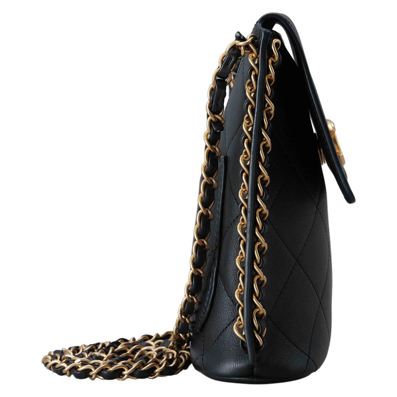 CHANEL(USED)샤넬 AS2542 카프스킨 스몰 호보 블랙