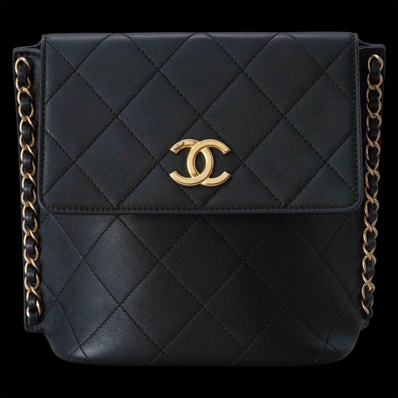 CHANEL(USED)샤넬 AS2542 카프스킨 스몰 호보 블랙