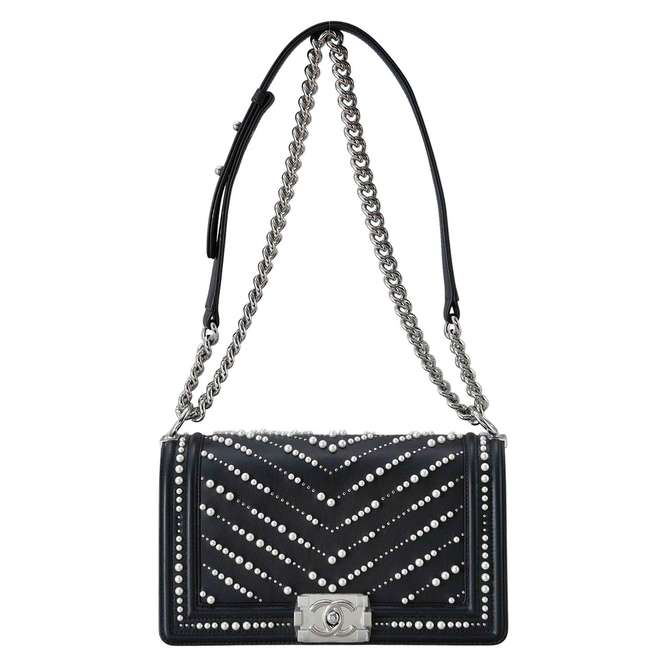 CHANEL(USED)샤넬 시즌 보이샤넬 펄 미듐 플랩백