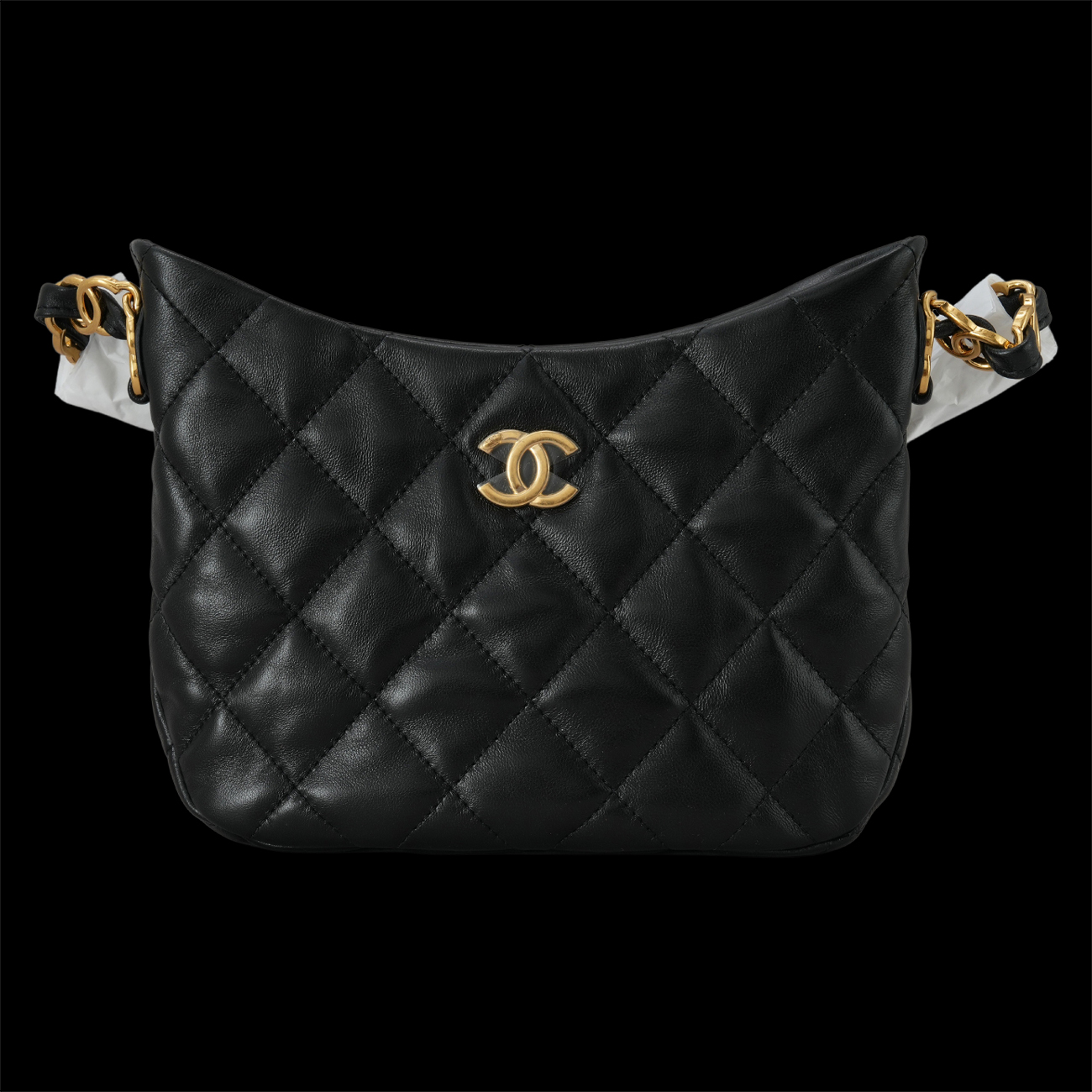 CHANEL(USED)샤넬 AS3562 호보백 블랙 금장