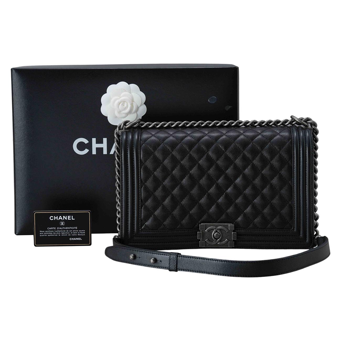 CHANEL(USED)샤넬 캐비어 보이샤넬 라지 플랩백