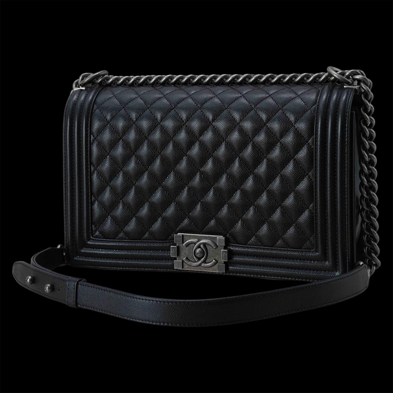 CHANEL(USED)샤넬 캐비어 보이샤넬 라지 플랩백