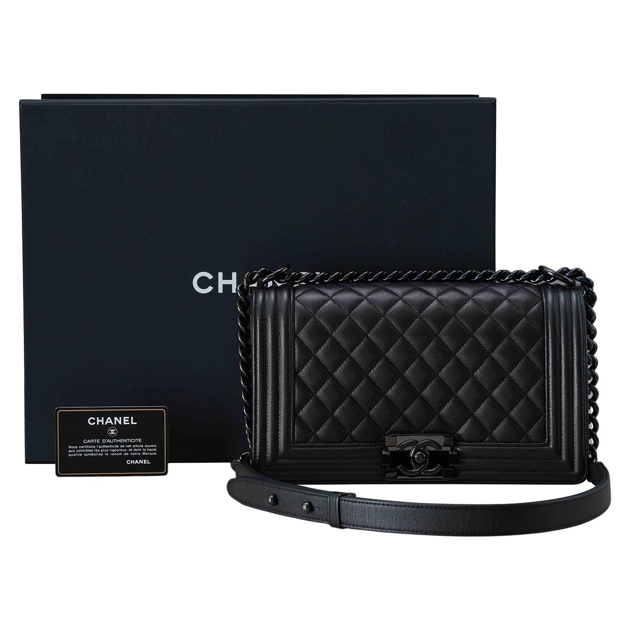 CHANEL(USED)샤넬 캐비어 보이샤넬 미듐 플랩백