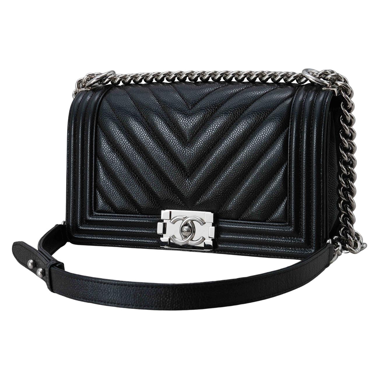 CHANEL(USED)샤넬 쉐브론 보이샤넬 미듐 플랩백