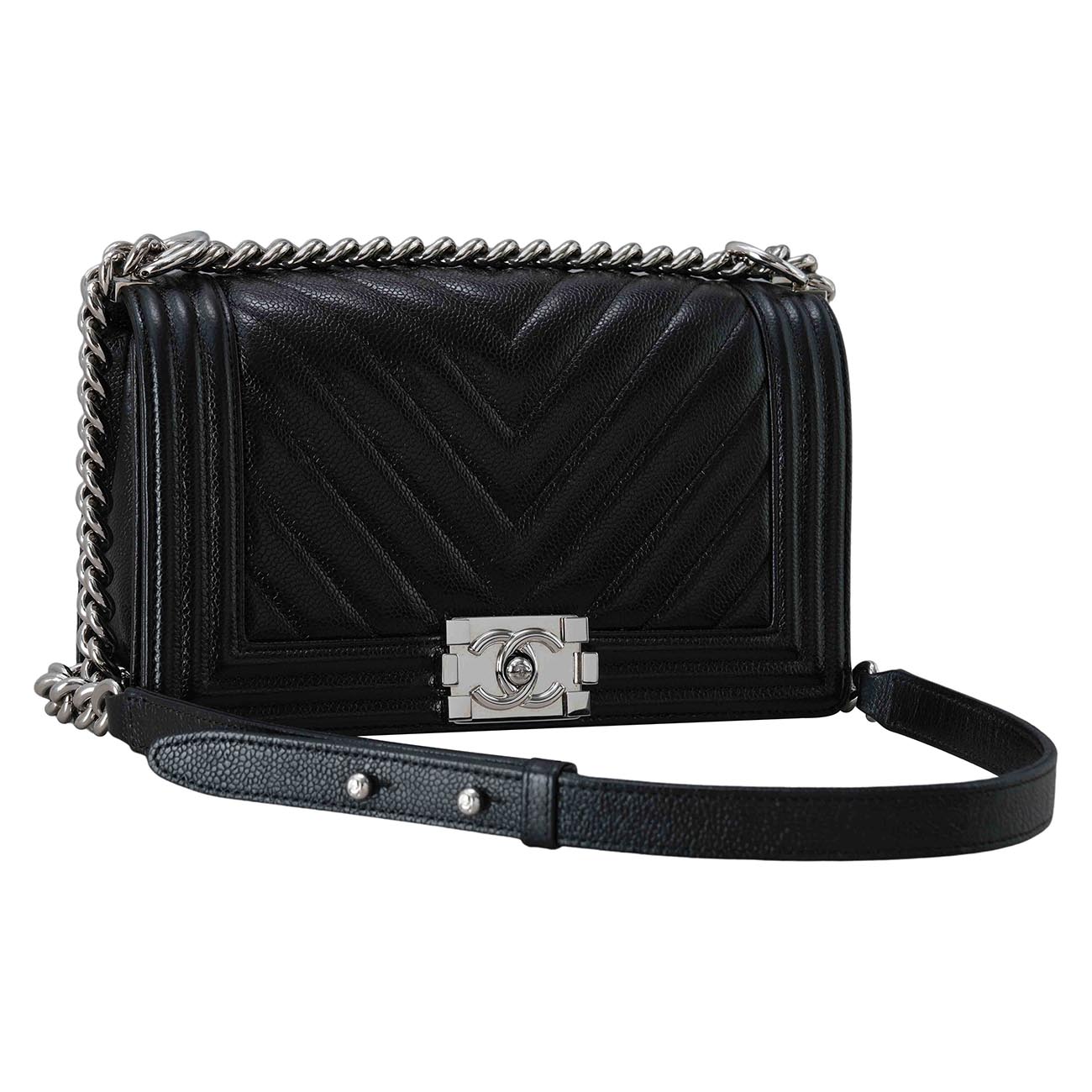 CHANEL(USED)샤넬 쉐브론 보이샤넬 미듐 플랩백