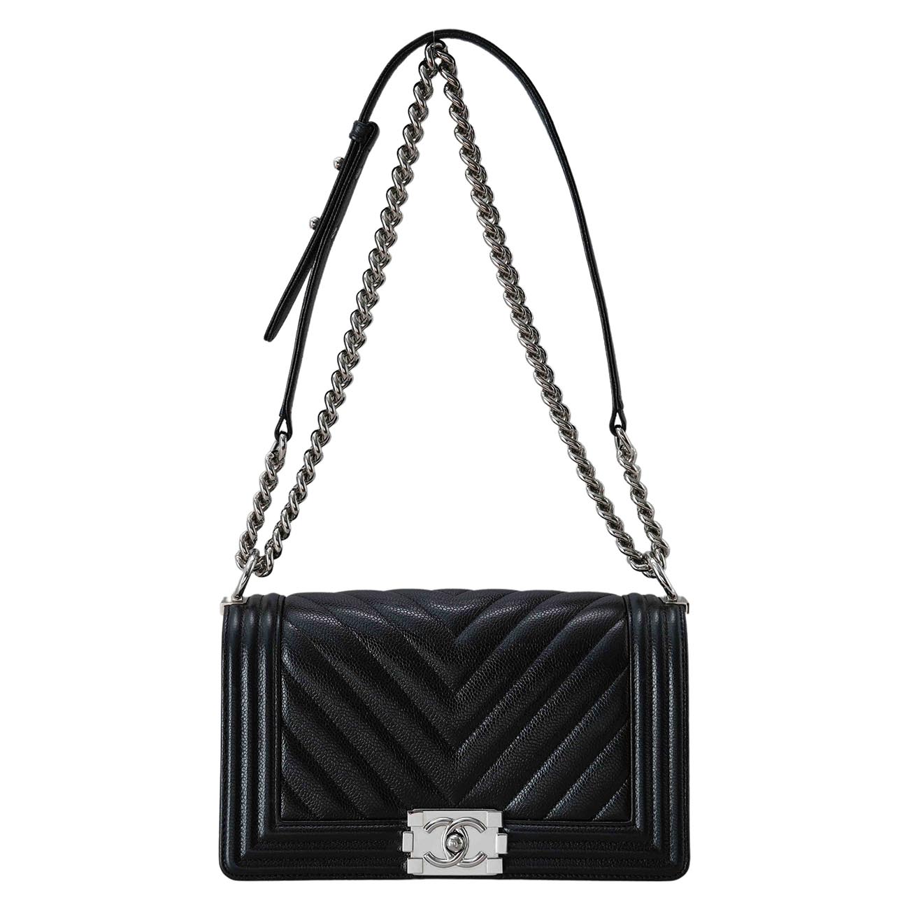 CHANEL(USED)샤넬 쉐브론 보이샤넬 미듐 플랩백