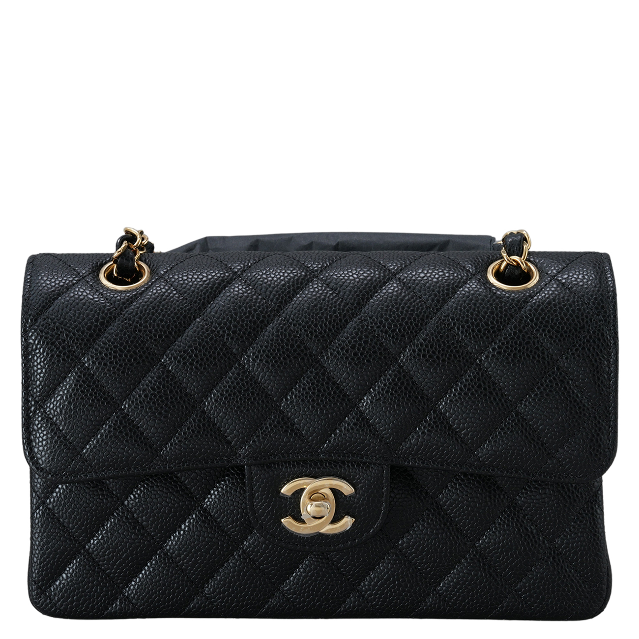 CHANEL(USED)샤넬 클래식 캐비어 스몰 플랩백 은장