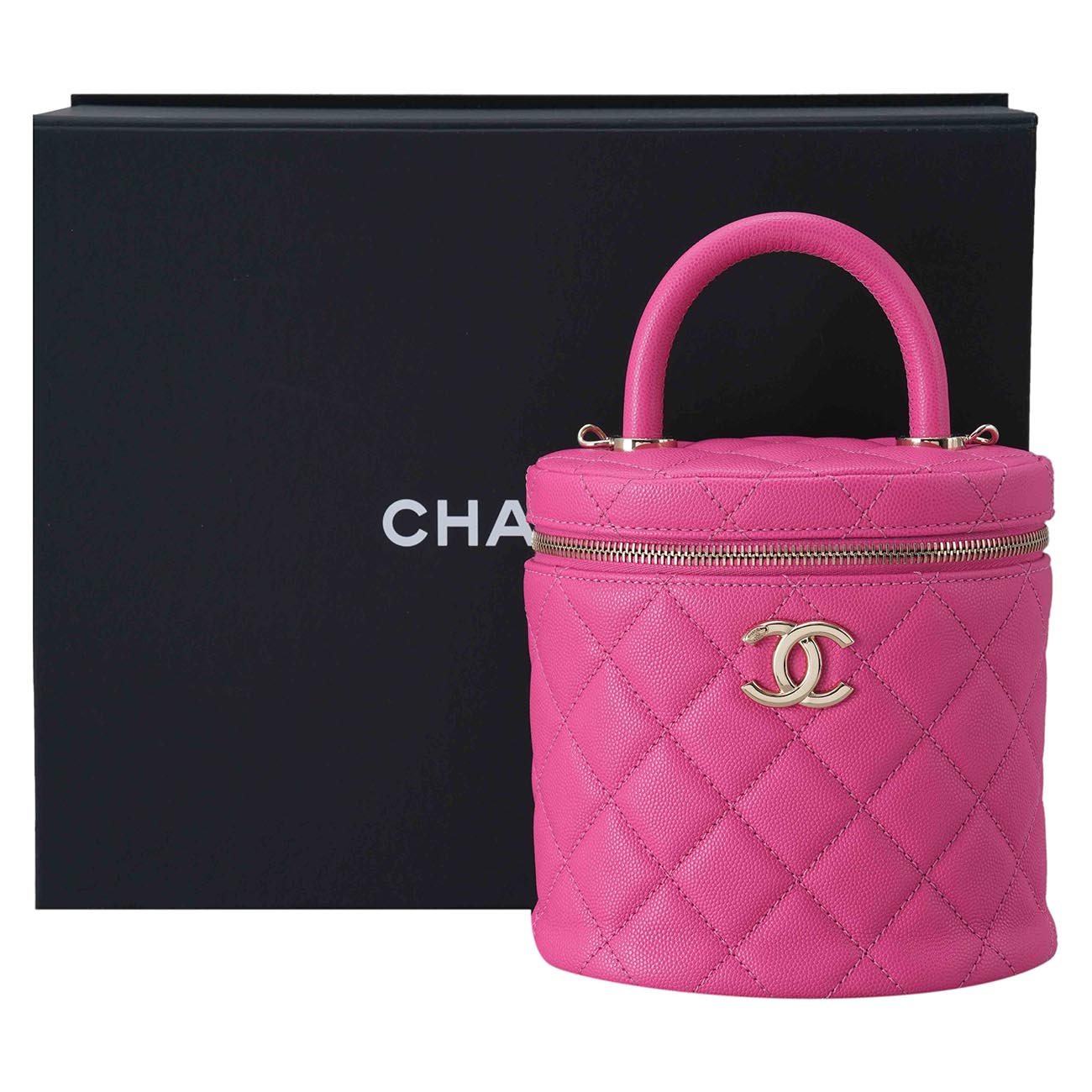 CHANEL(USED)샤넬 캐비어 코스매틱 베니티 탑핸들