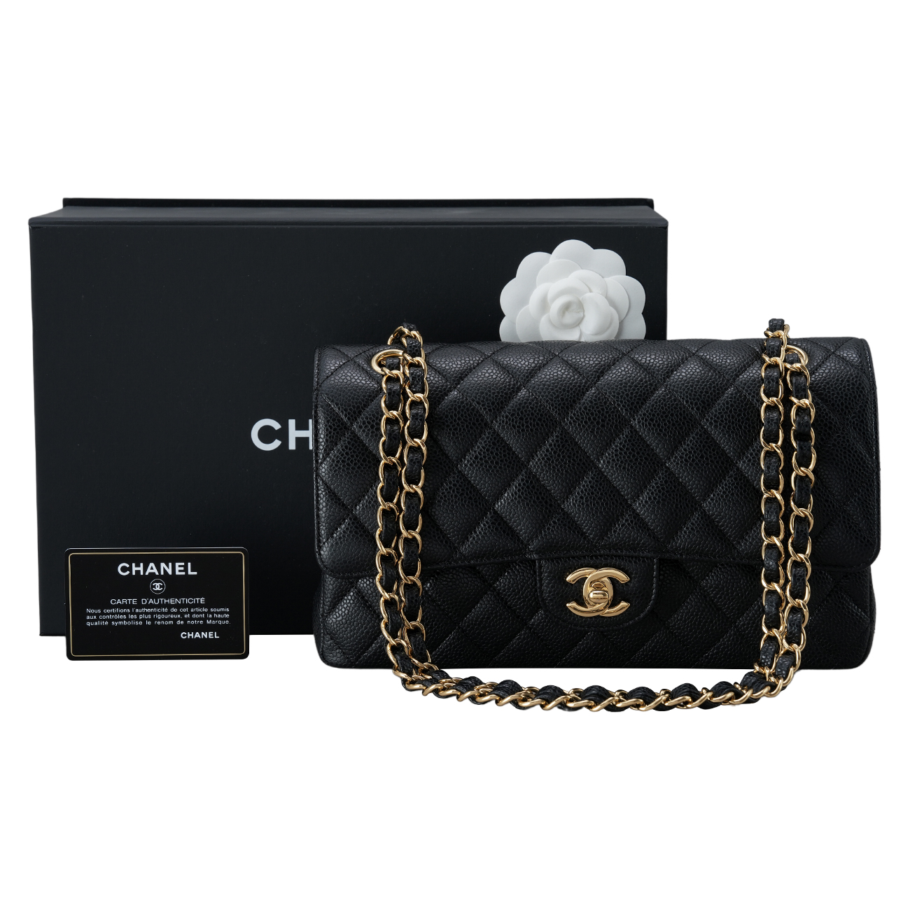 CHANEL(USED)샤넬 A01112 캐비어 클래식 미듐 플랩백