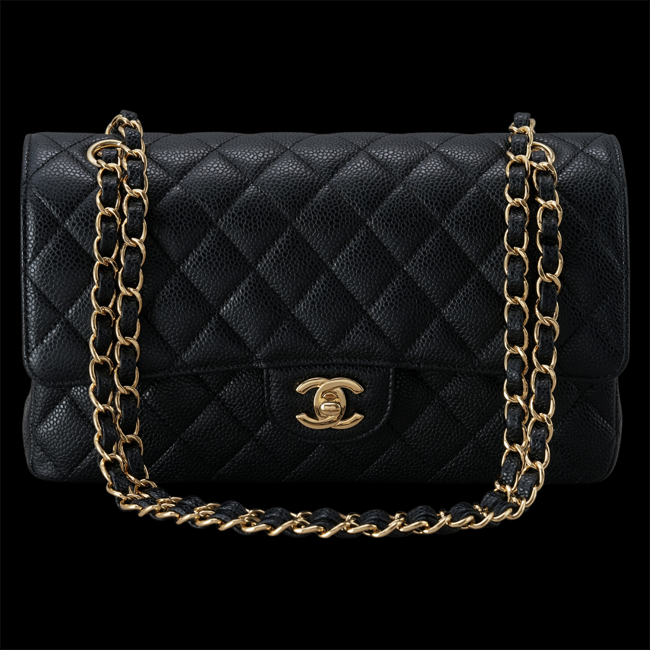 CHANEL(USED)샤넬 A01112 캐비어 클래식 미듐 플랩백