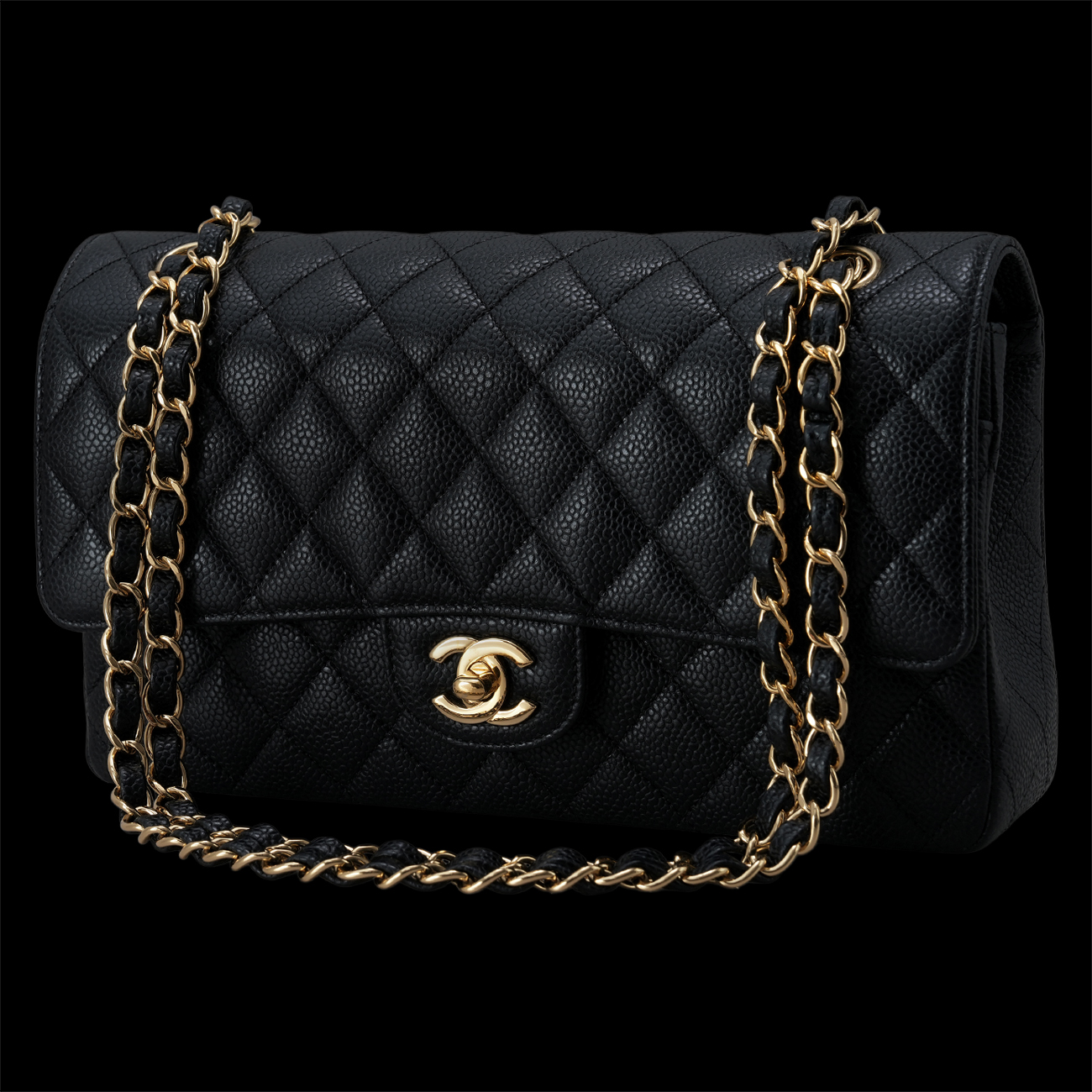 CHANEL(USED)샤넬 A01112 캐비어 클래식 미듐 플랩백