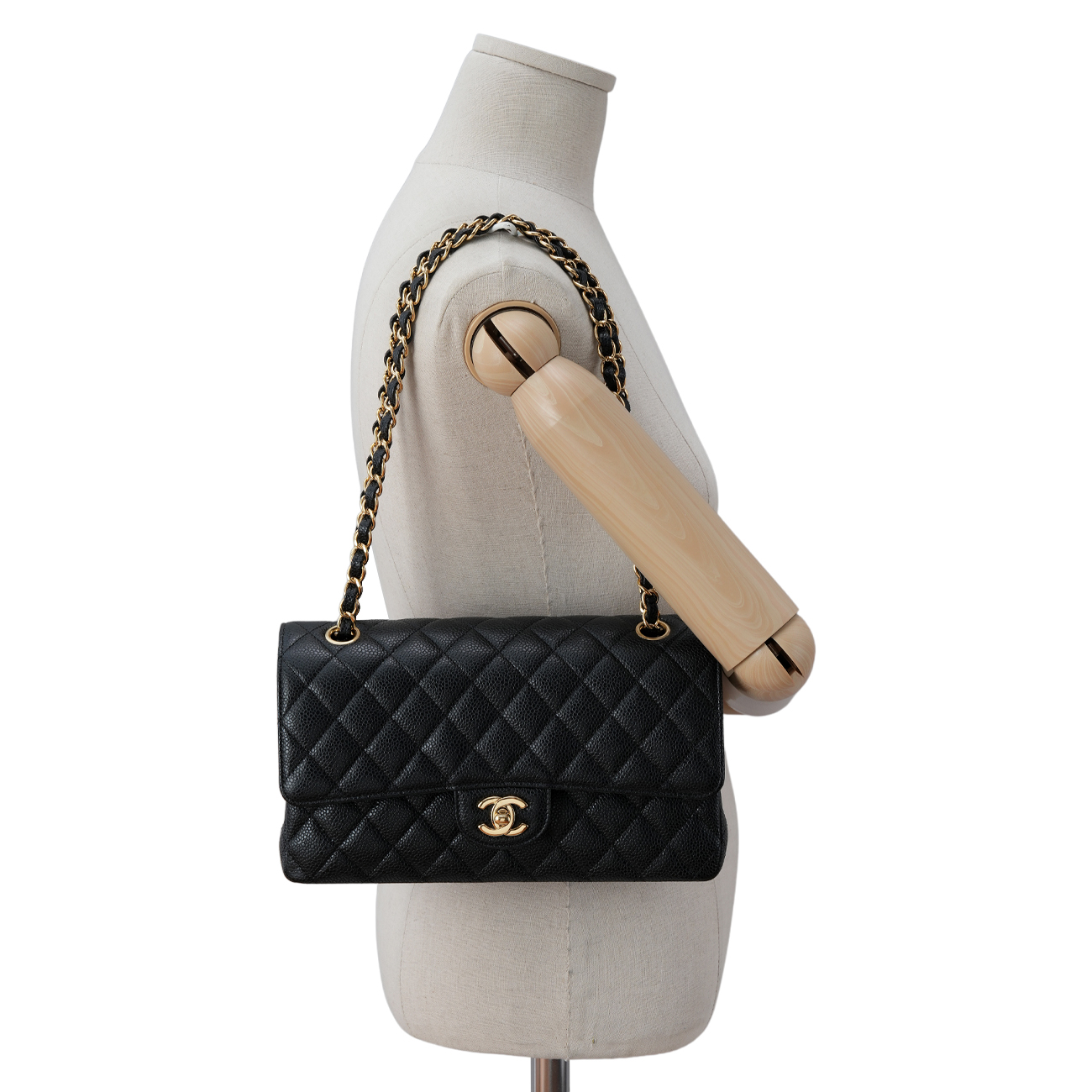 CHANEL(USED)샤넬 A01112 캐비어 클래식 미듐 플랩백