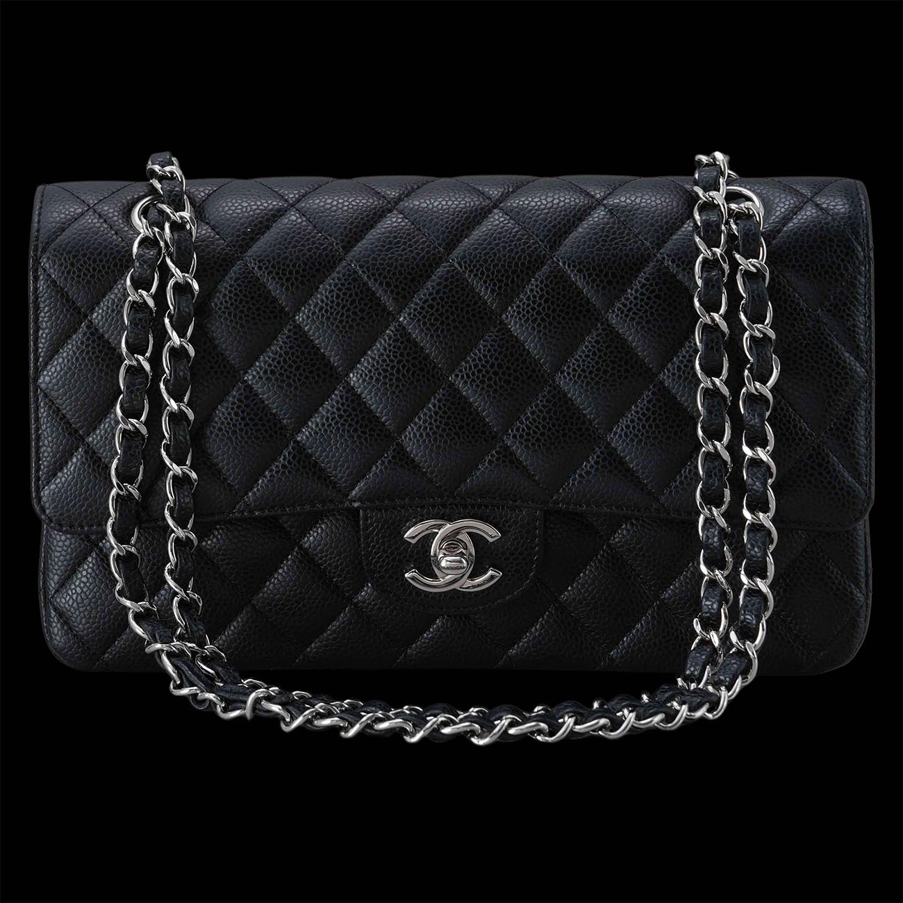 CHANEL(USED)샤넬 A01112 캐비어 클래식 미듐 플랩백