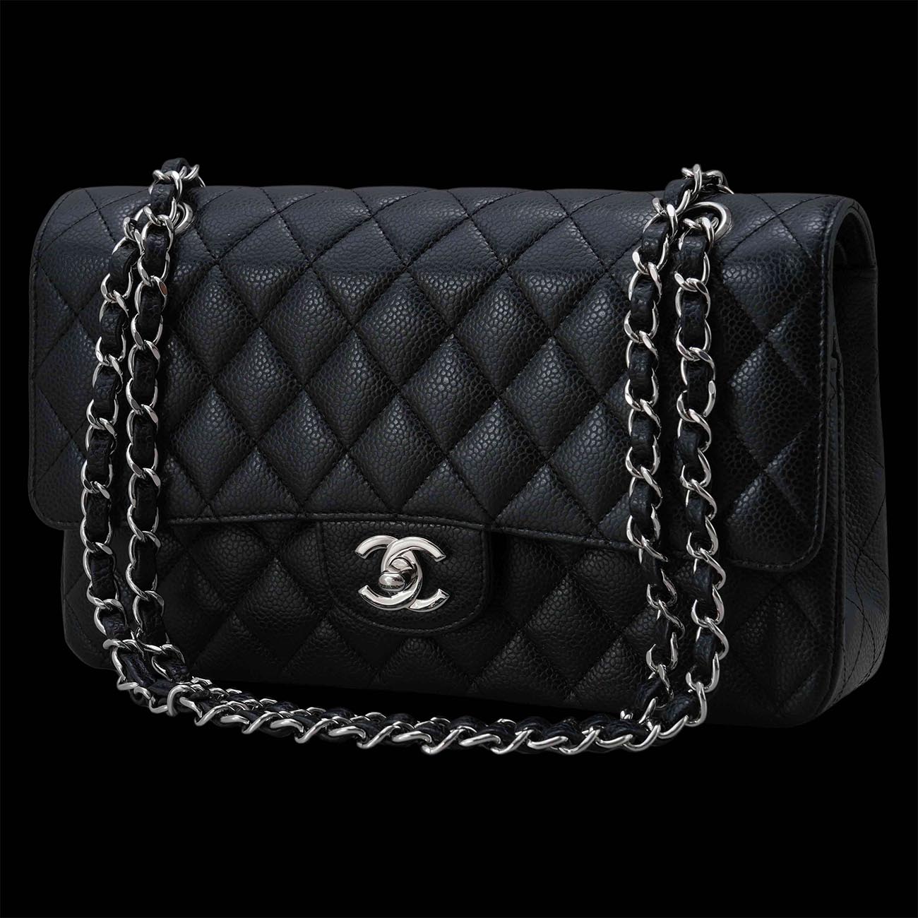 CHANEL(USED)샤넬 A01112 캐비어 클래식 미듐 플랩백