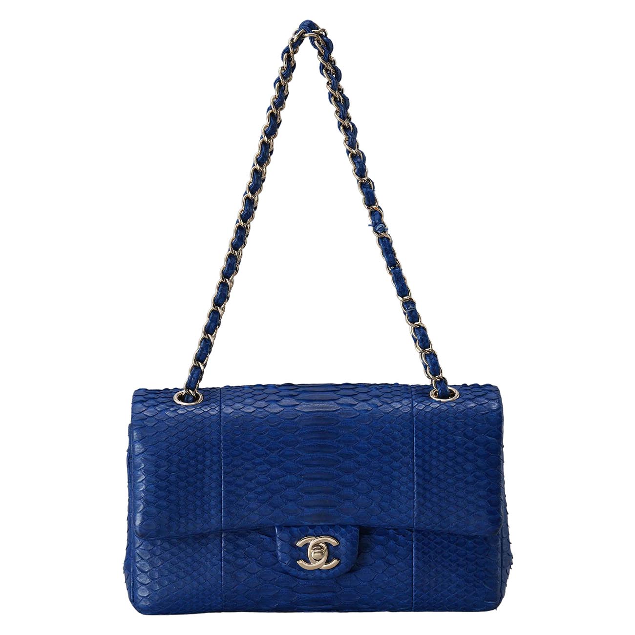 CHANEL(USED)샤넬 클래식 파이톤 미듐