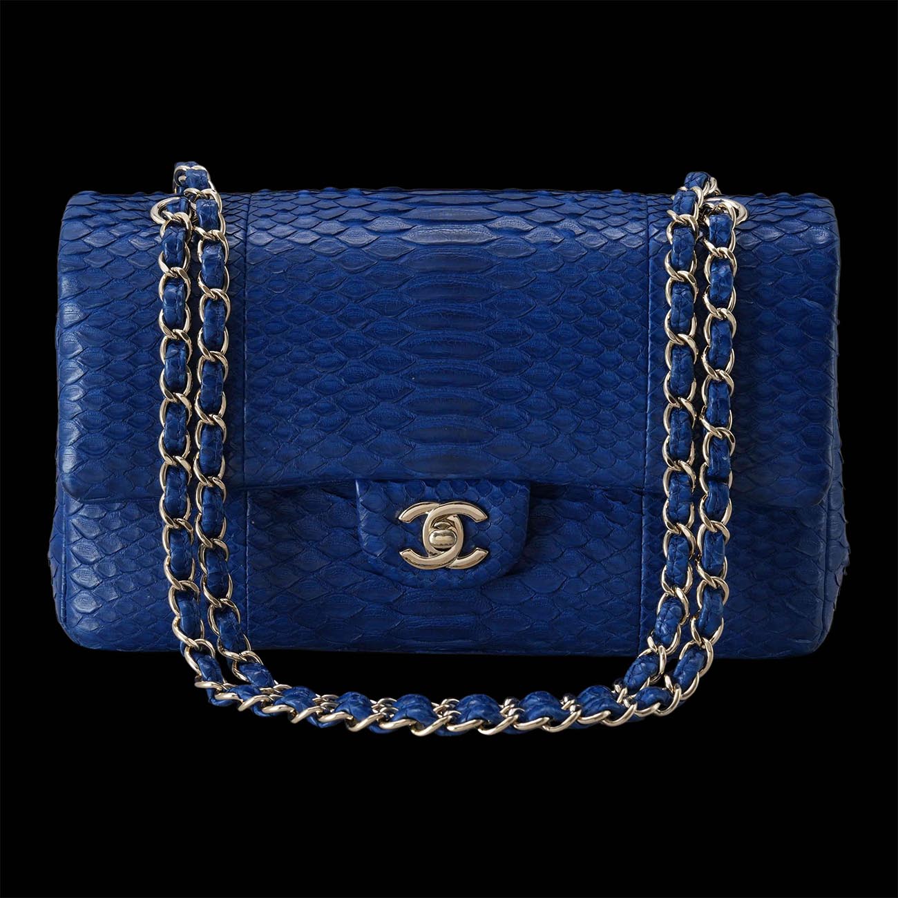 CHANEL(USED)샤넬 클래식 파이톤 미듐