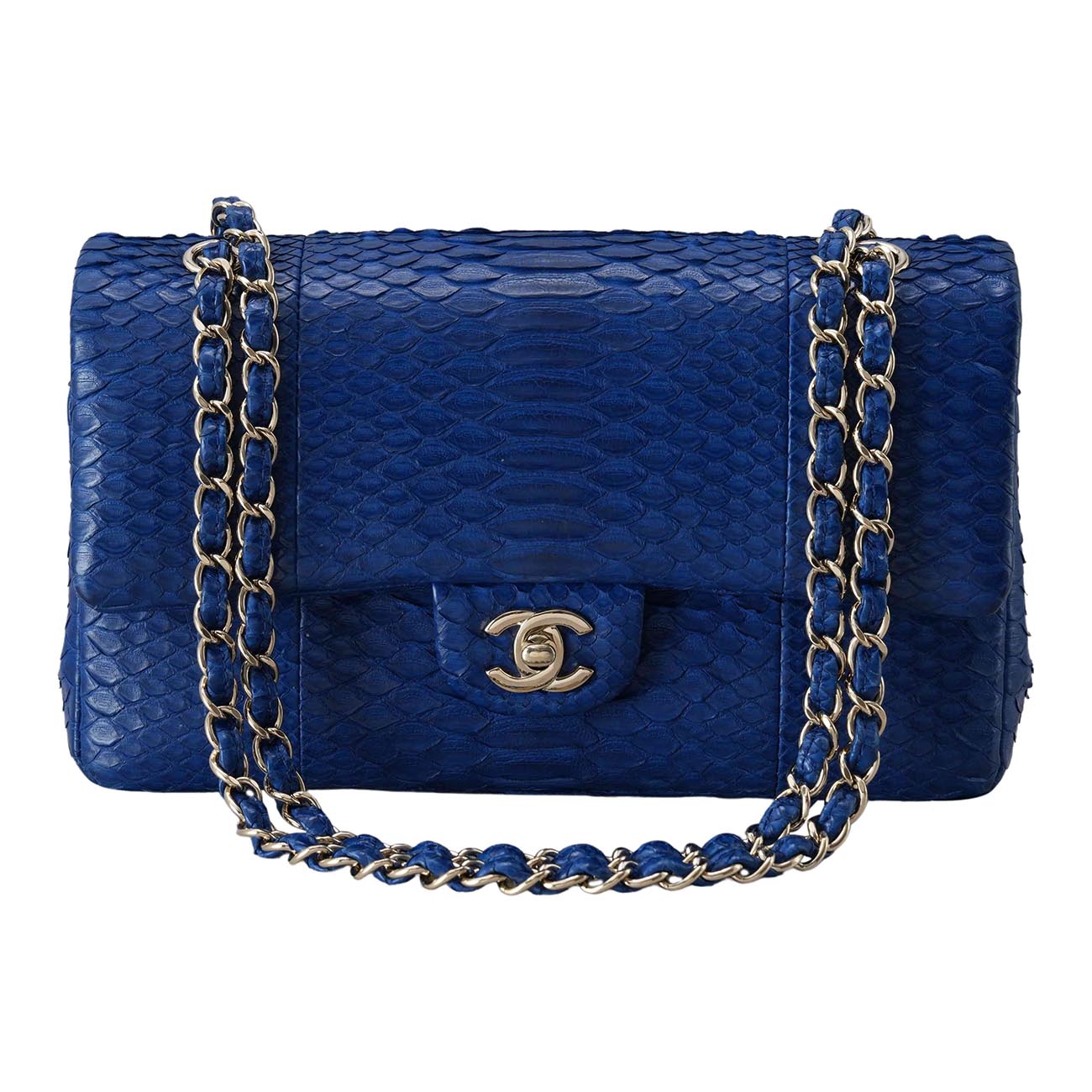 CHANEL(USED)샤넬 클래식 파이톤 미듐
