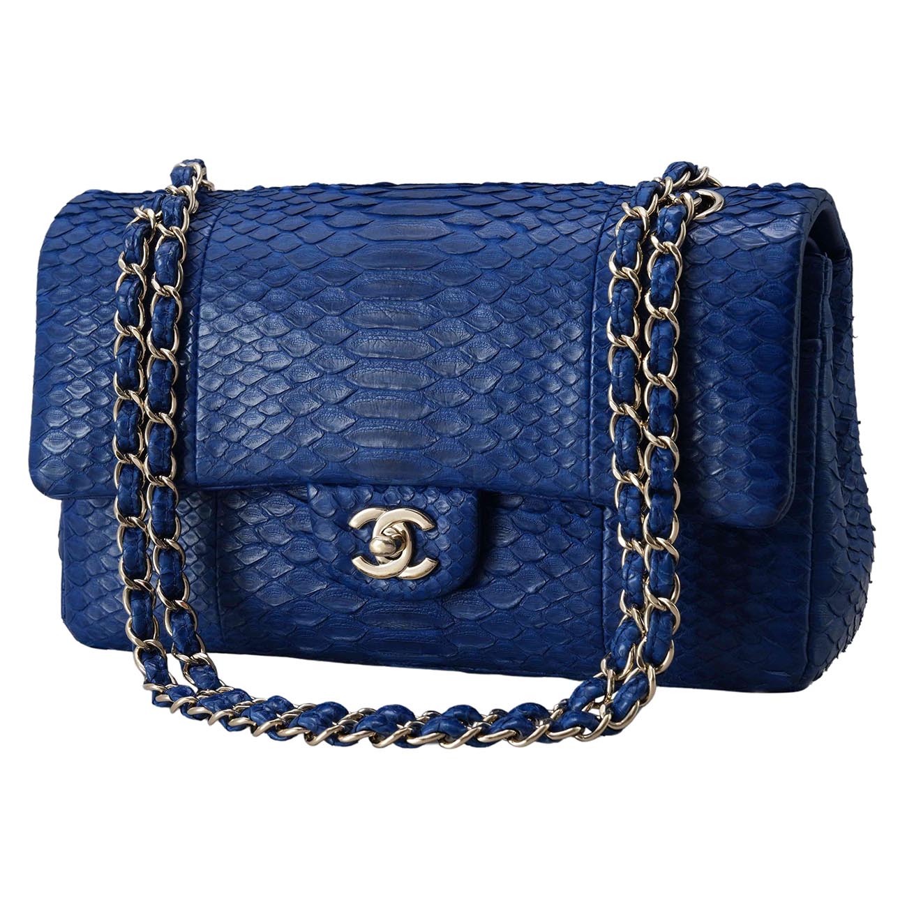 CHANEL(USED)샤넬 클래식 파이톤 미듐