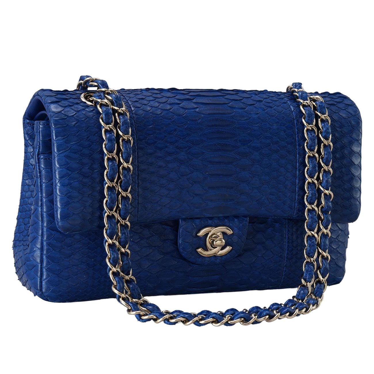 CHANEL(USED)샤넬 클래식 파이톤 미듐