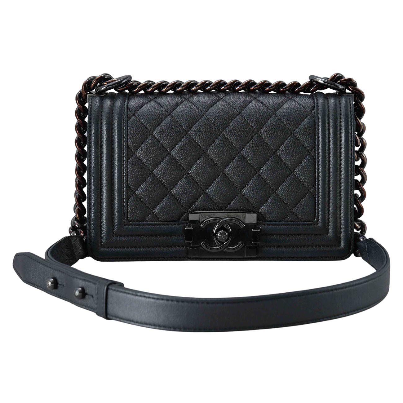 CHANEL(USED)샤넬 보이샤넬 캐비어 스몰 세라믹
