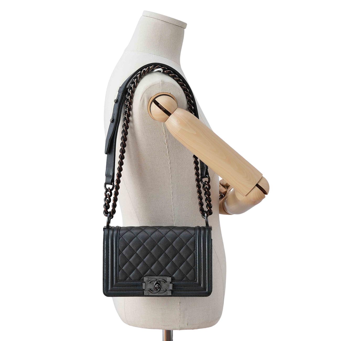 CHANEL(USED)샤넬 보이샤넬 캐비어 스몰 세라믹