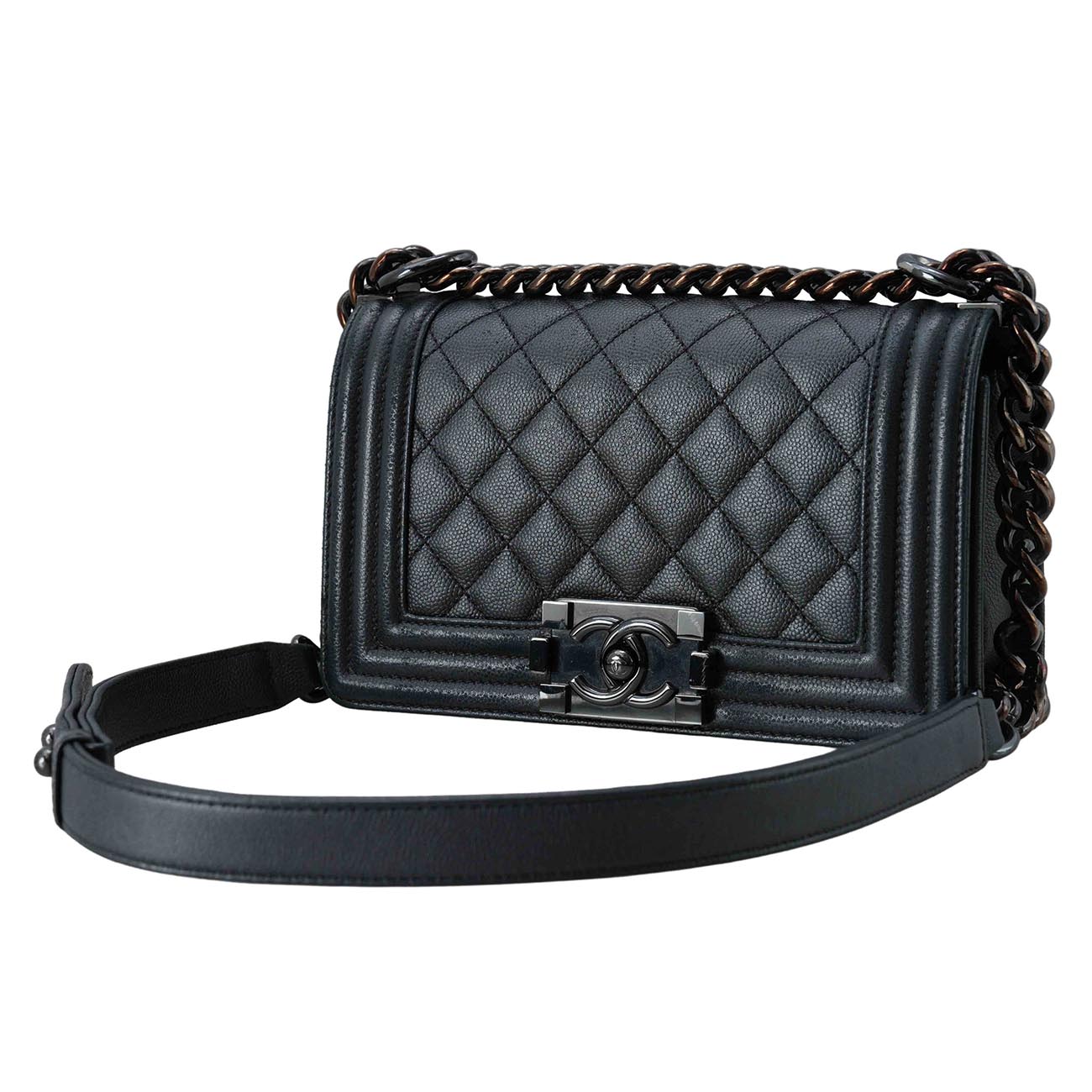 CHANEL(USED)샤넬 보이샤넬 캐비어 스몰 세라믹