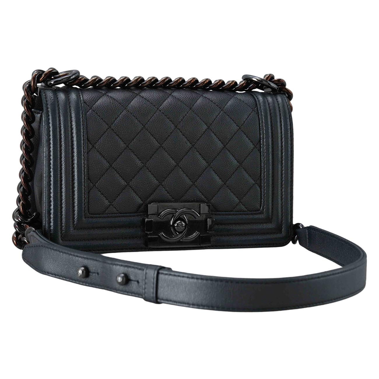 CHANEL(USED)샤넬 보이샤넬 캐비어 스몰 세라믹