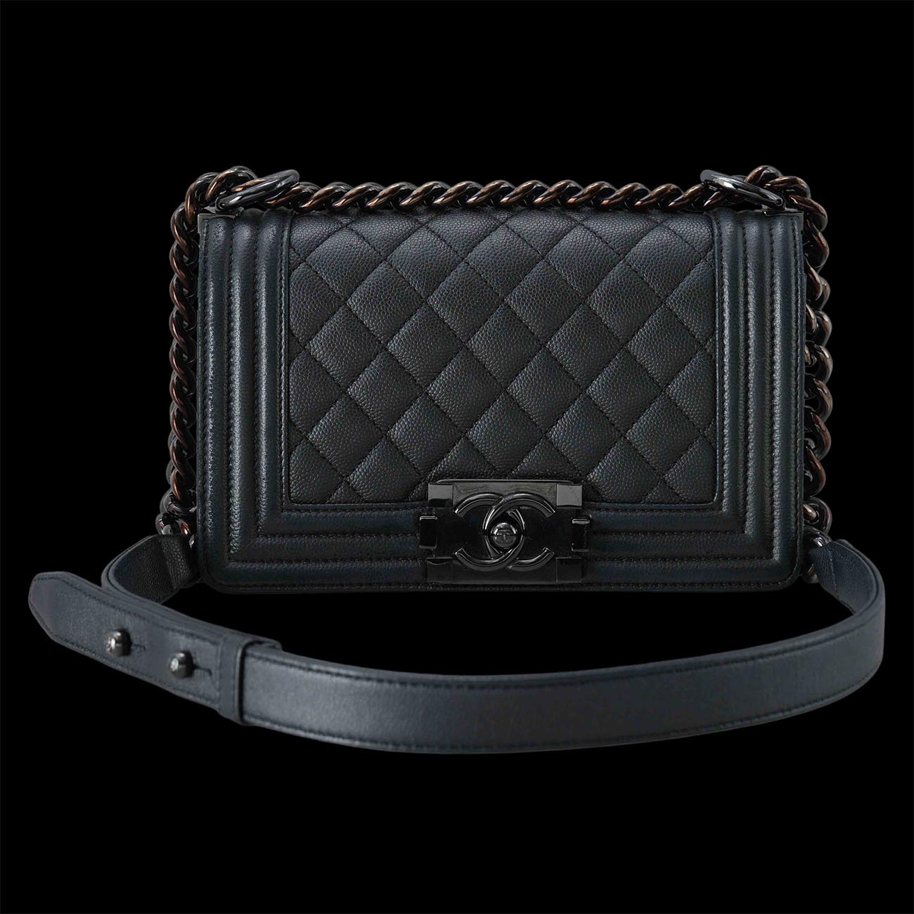 CHANEL(USED)샤넬 보이샤넬 캐비어 스몰 세라믹