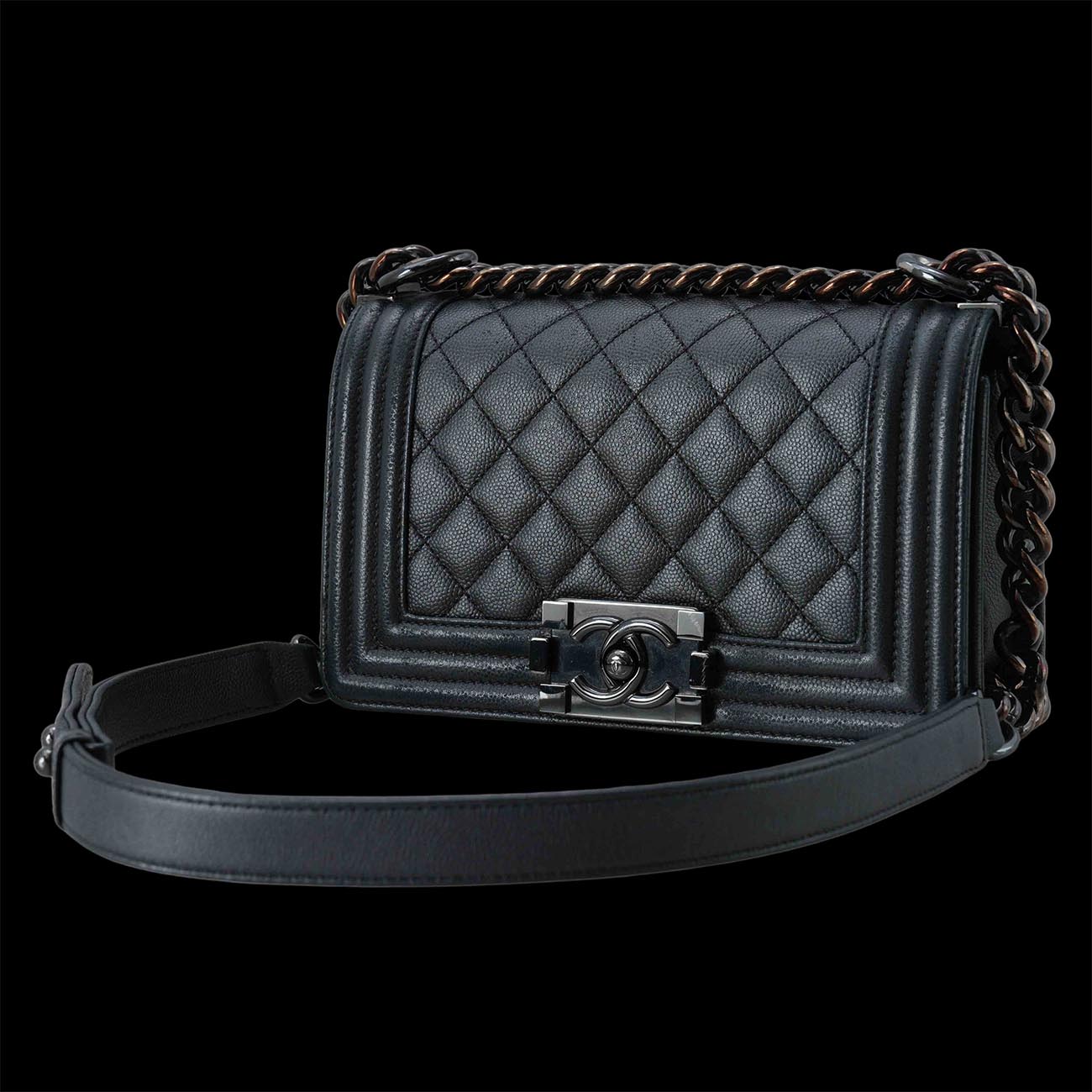 CHANEL(USED)샤넬 보이샤넬 캐비어 스몰 세라믹