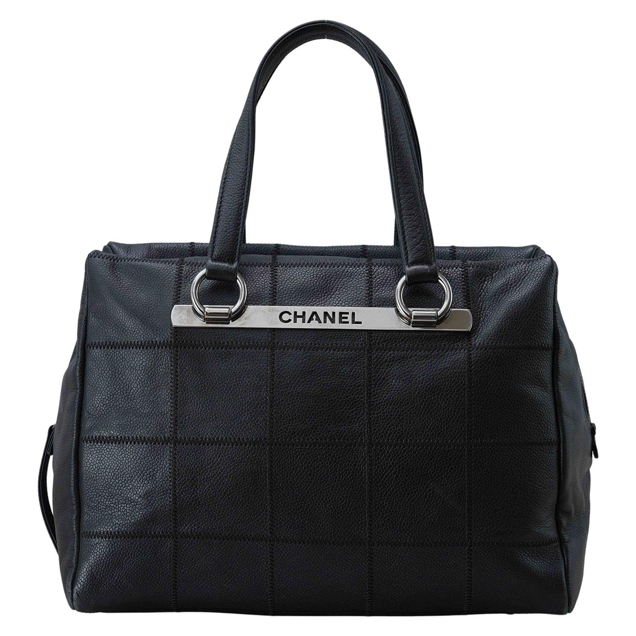 CHANEL(USED)샤넬 블랙레더 초코바 숄더백