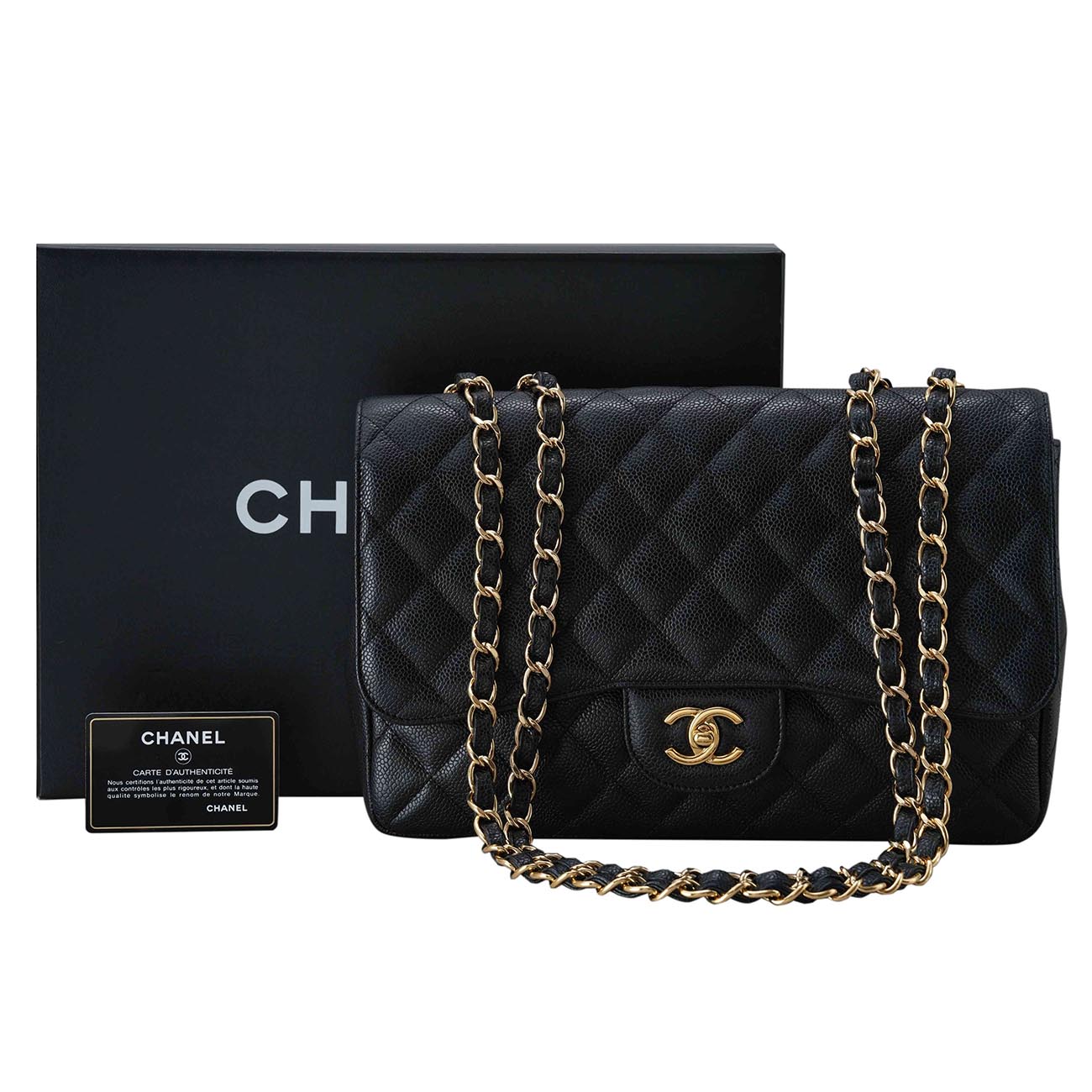 CHANEL(USED)샤넬 캐비어 클래식 점보 원플랩백
