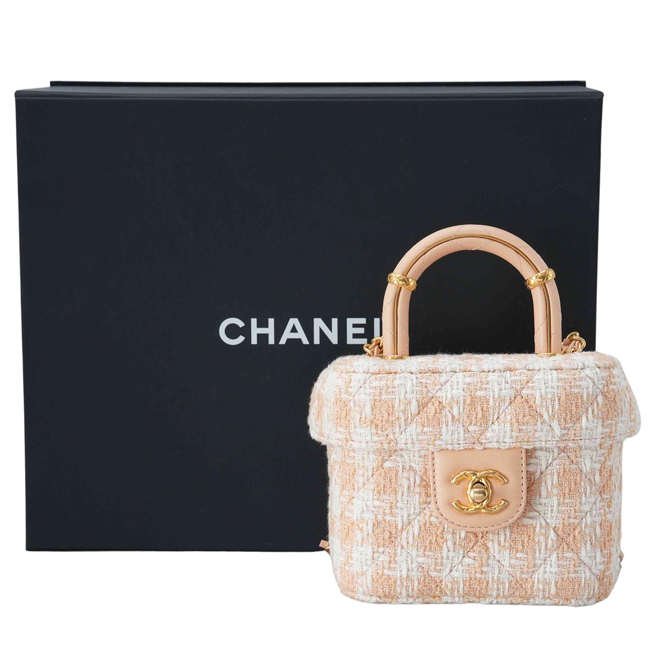 CHANEL(USED)샤넬 시즌 트위드 탑핸들 베니티