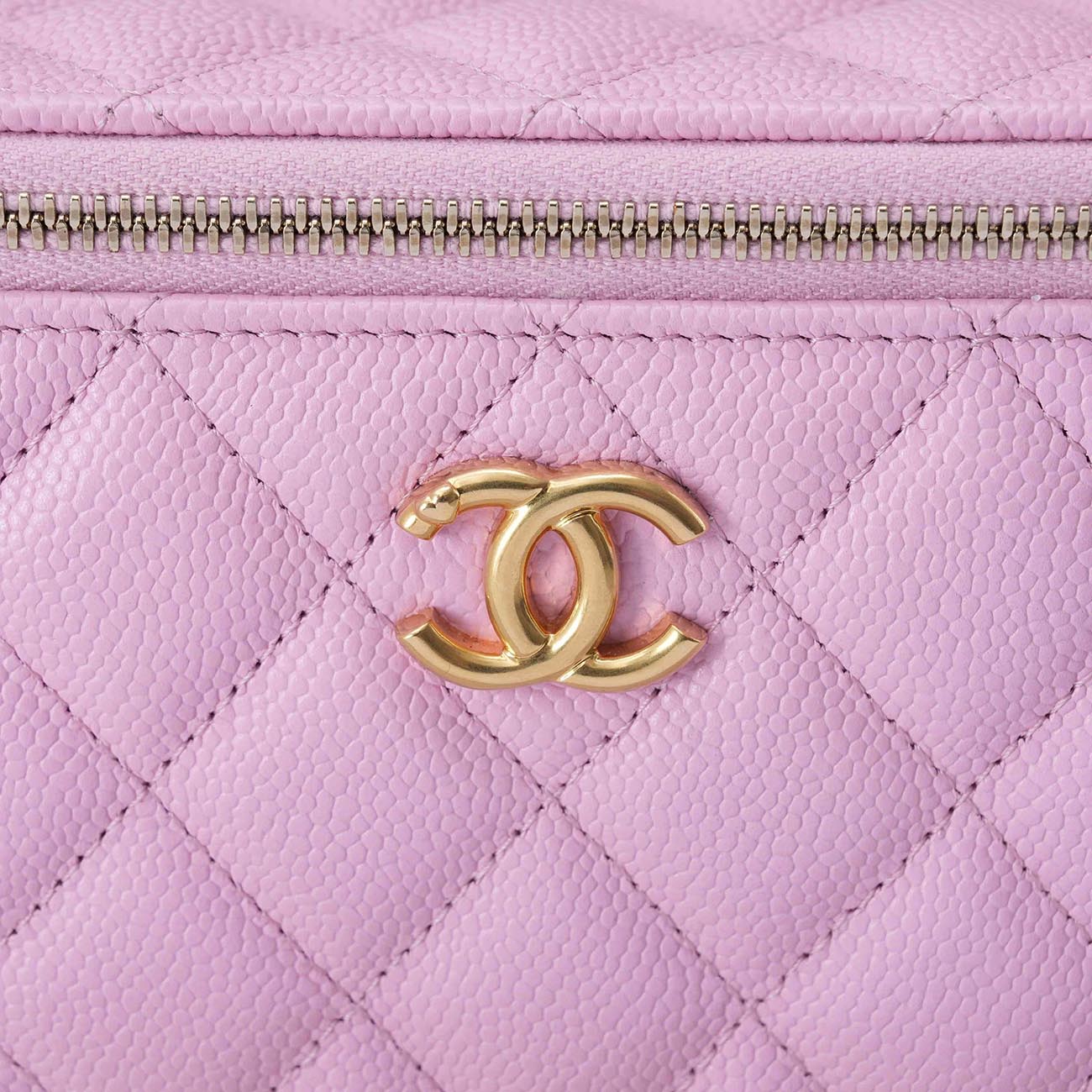 CHANEL(USED)샤넬 캐비어 하트볼 직사각 베니티