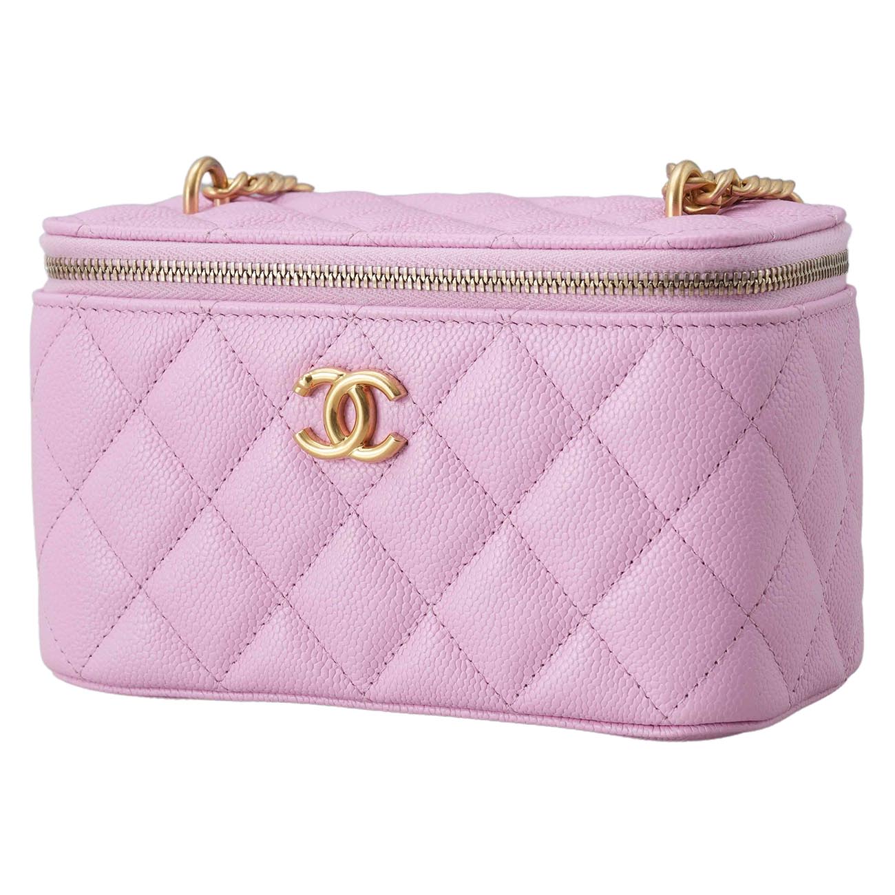CHANEL(USED)샤넬 캐비어 하트볼 직사각 베니티