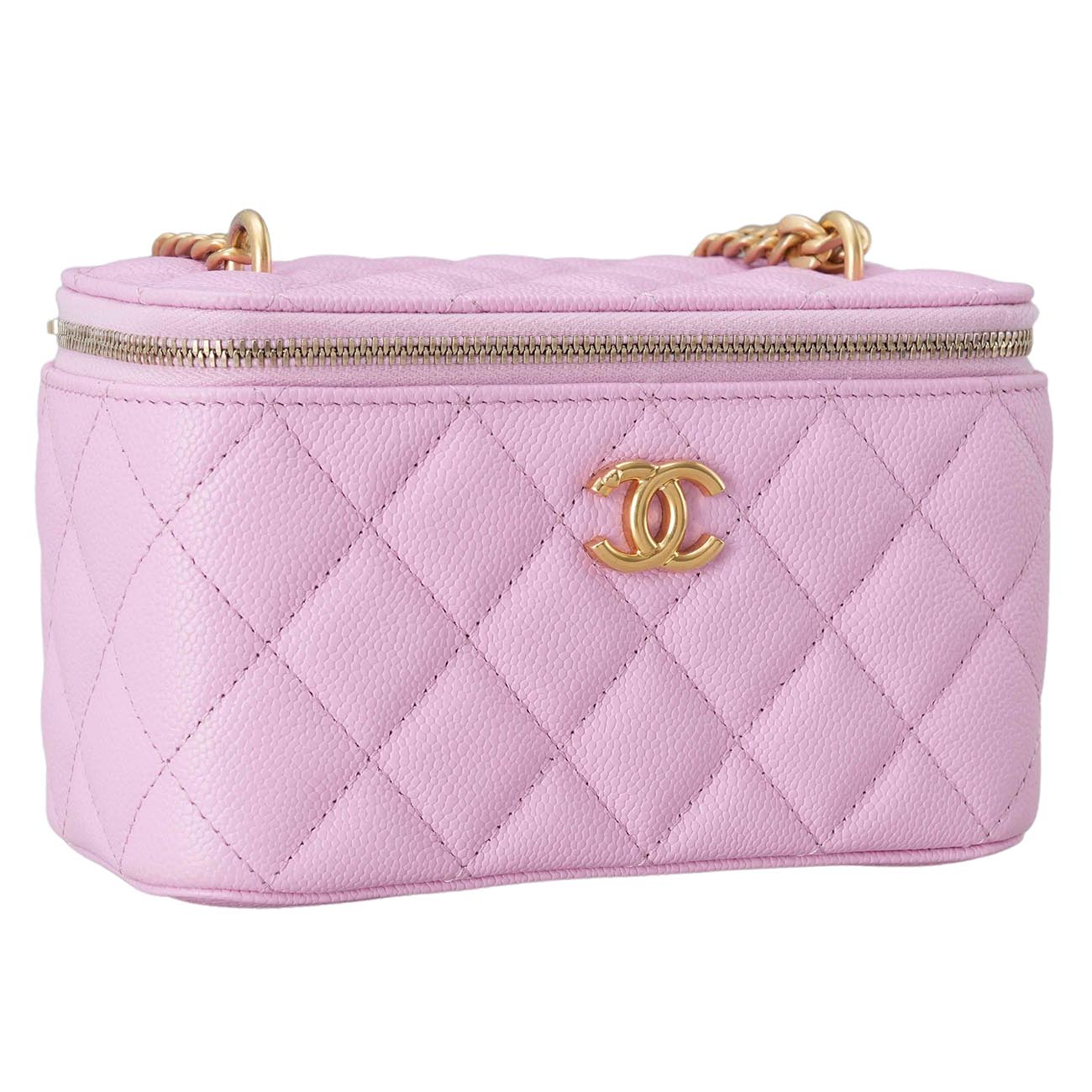 CHANEL(USED)샤넬 캐비어 하트볼 직사각 베니티