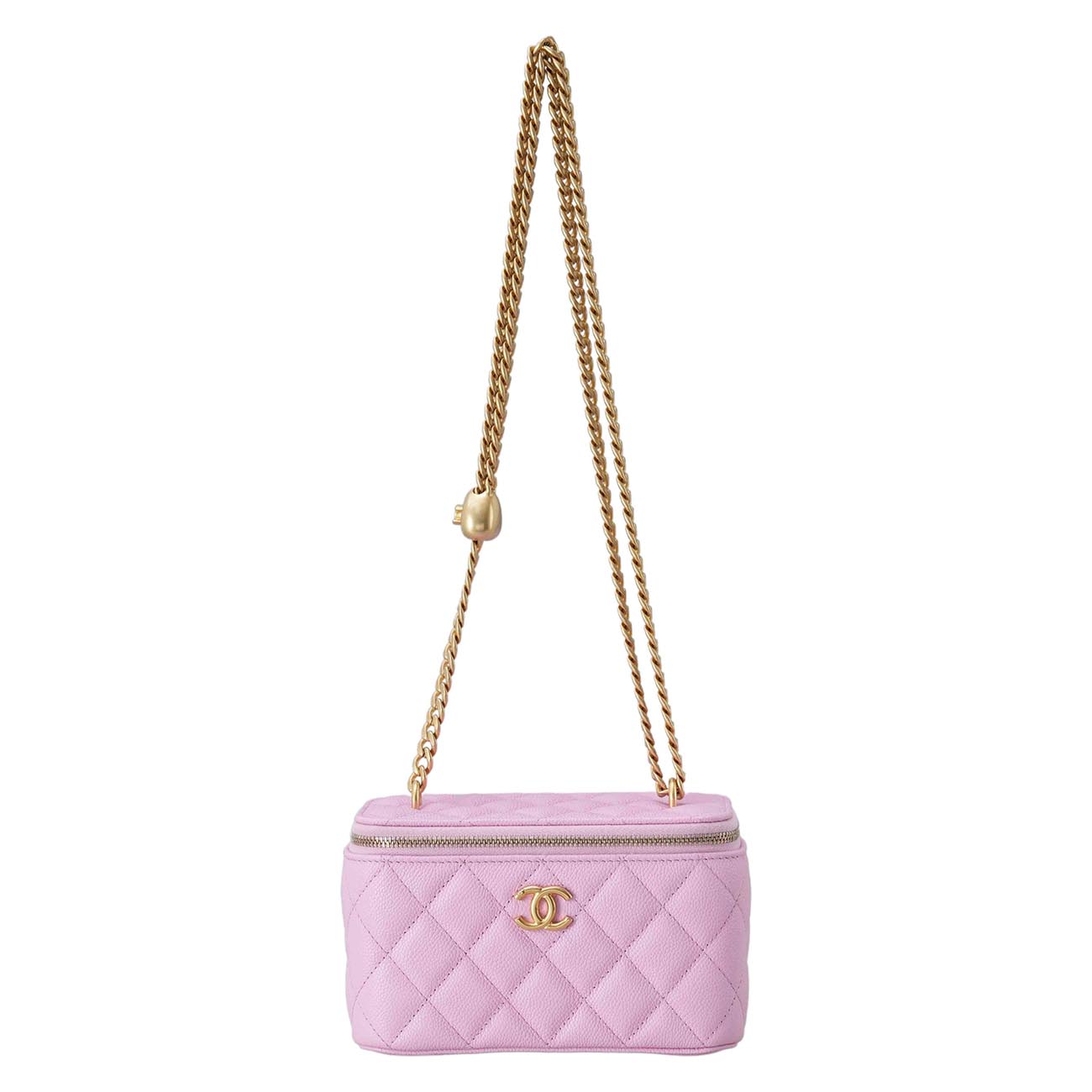 CHANEL(USED)샤넬 캐비어 하트볼 직사각 베니티