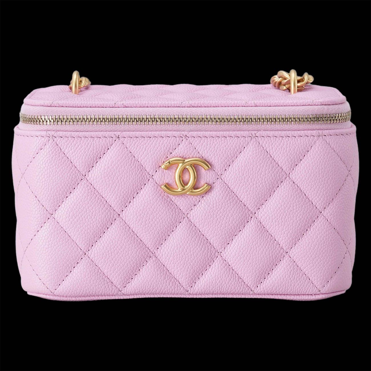 CHANEL(USED)샤넬 캐비어 하트볼 직사각 베니티