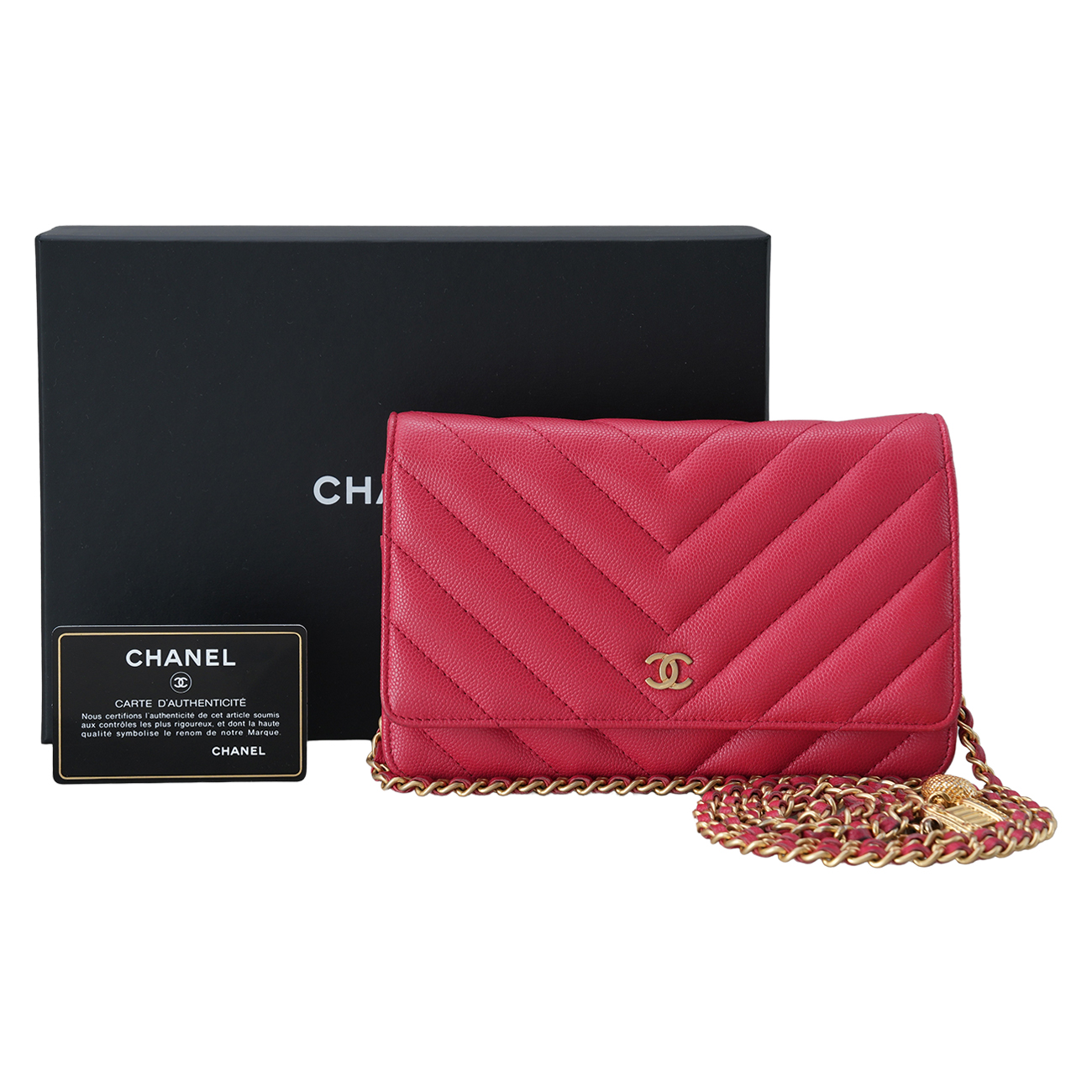 CHANEL(USED)샤넬 시즌 캐비어 쉐브론 클래식 WOC