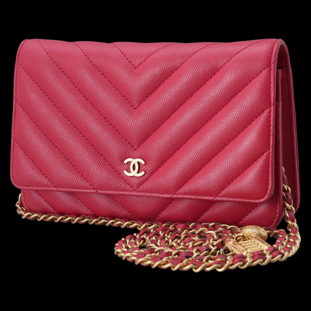 CHANEL(USED)샤넬 시즌 캐비어 쉐브론 클래식 WOC