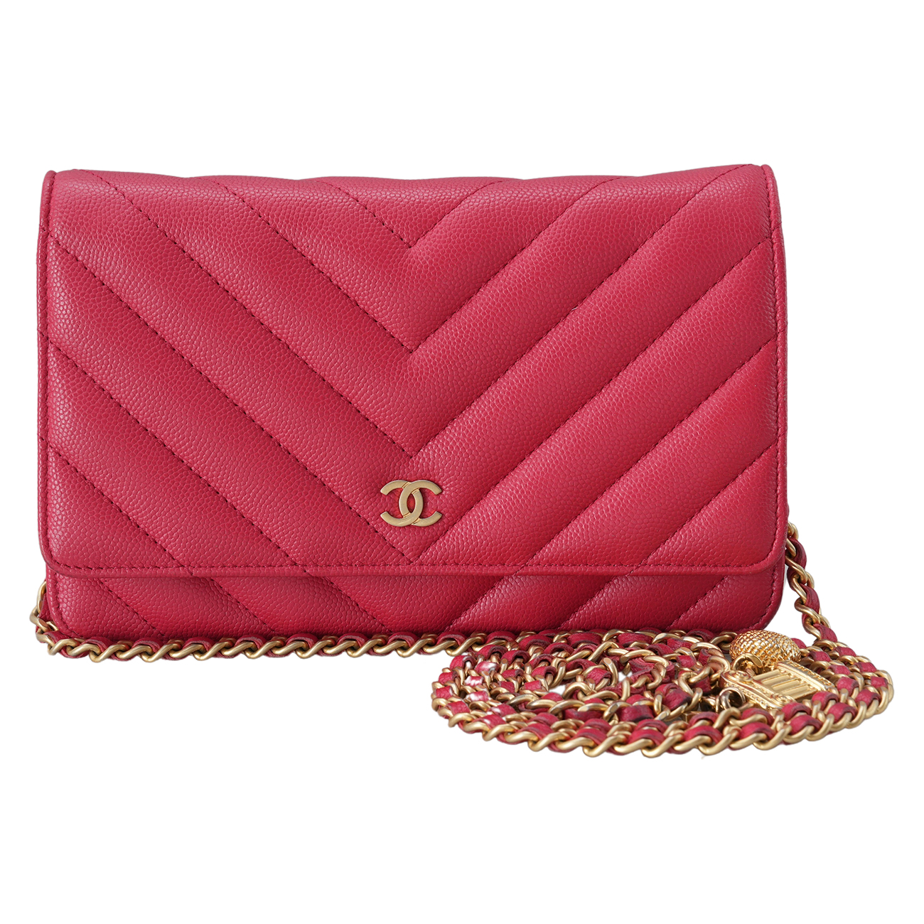 CHANEL(USED)샤넬 시즌 캐비어 쉐브론 클래식 WOC